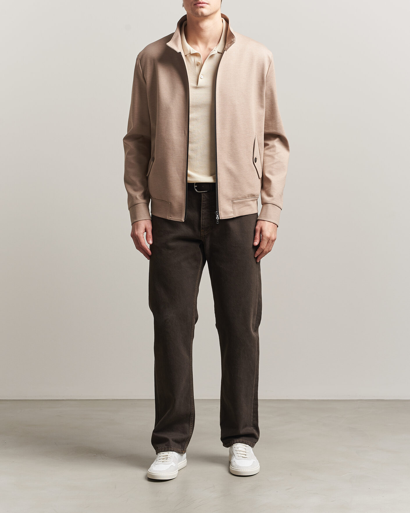 Herr | Jackor | Harris Wharf London | Loro Piana Cavalry Twill Harrington Jacket Oat