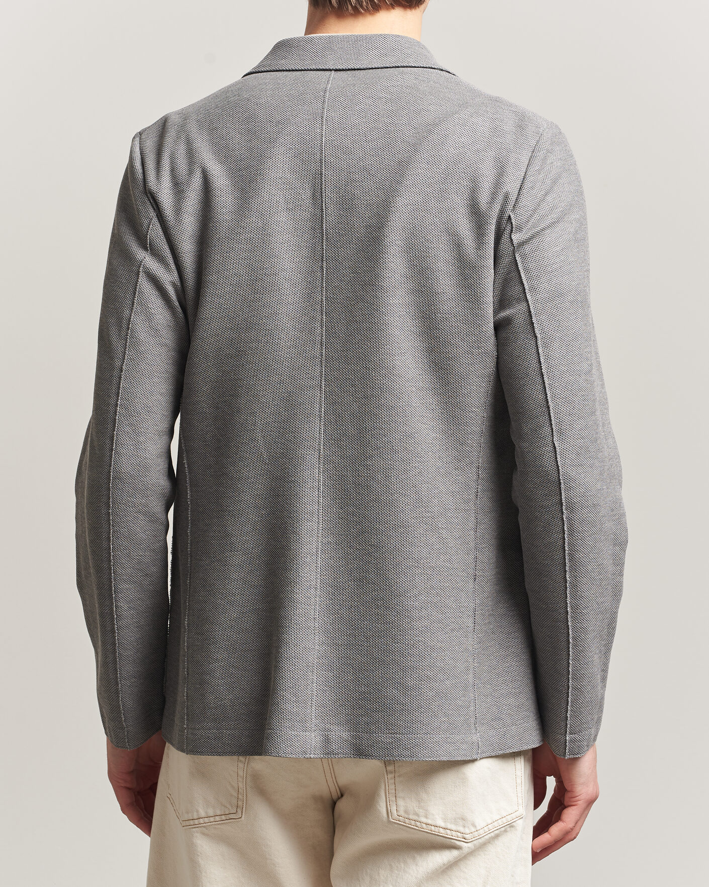 Herr | Kavajer | Harris Wharf London | Loro Piana Honey Comb Blazer Light Grey