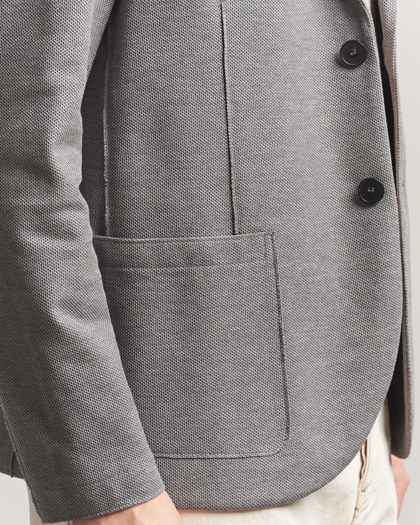 Herr | Kavajer | Harris Wharf London | Loro Piana Honey Comb Blazer Light Grey