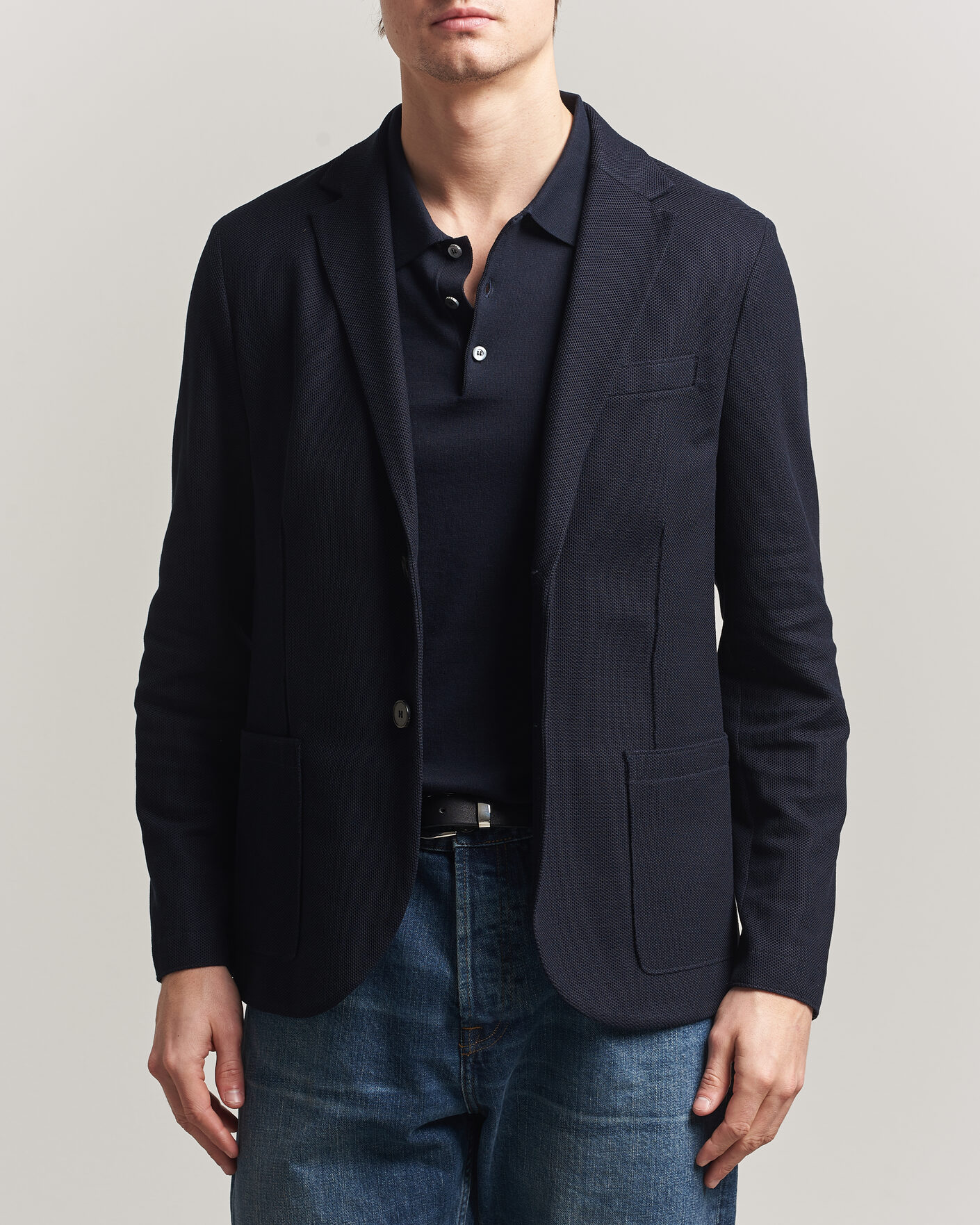 Herr | Kavajer | Harris Wharf London | Loro Piana Honey Comb Blazer Navy Blue