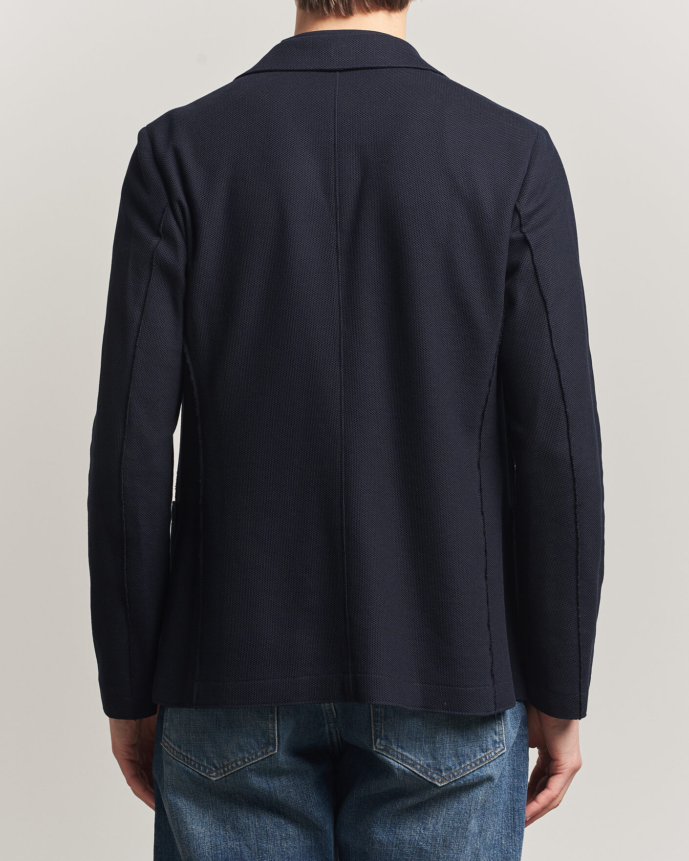 Herr | Kavajer | Harris Wharf London | Loro Piana Honey Comb Blazer Navy Blue