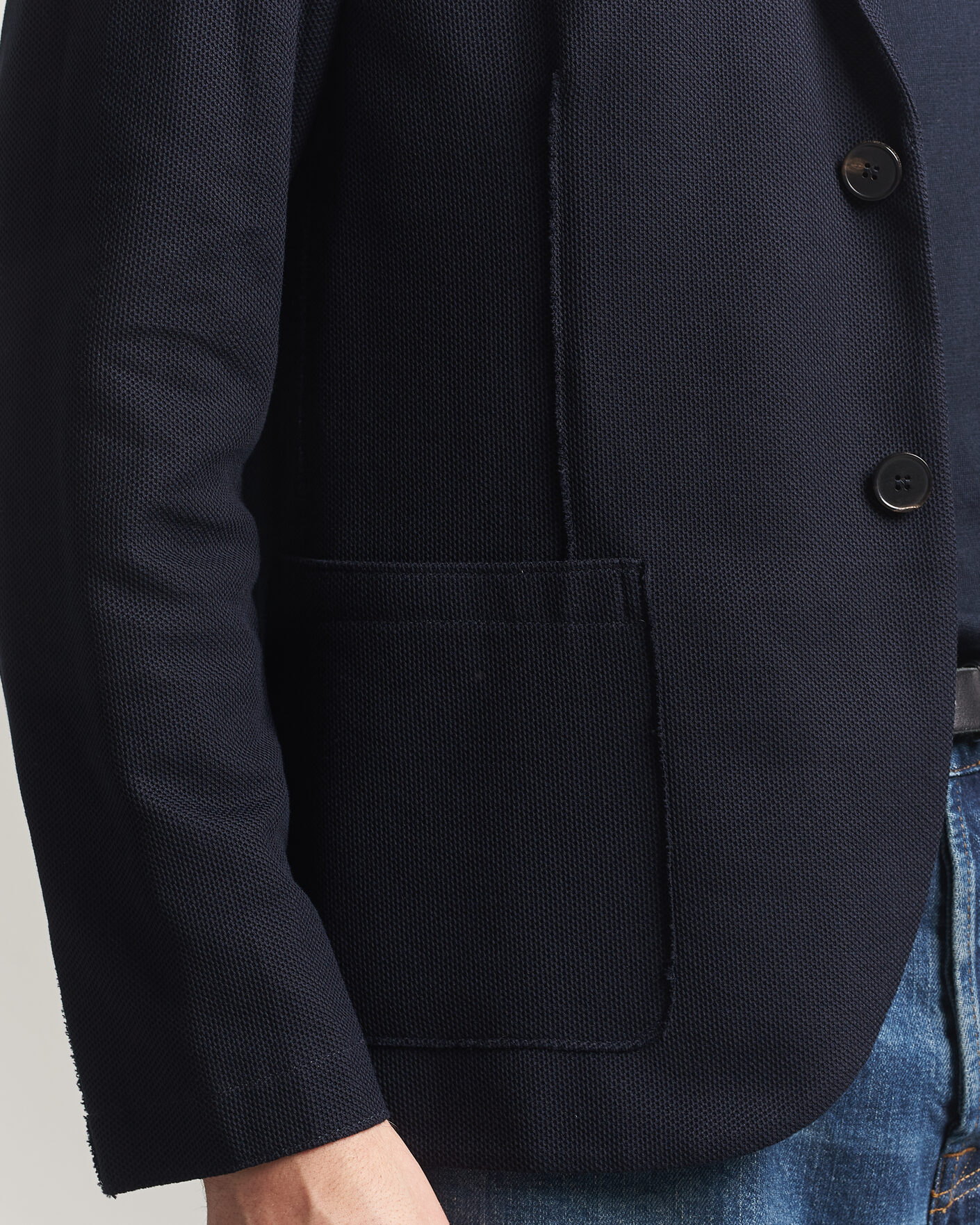 Herr | Kavajer | Harris Wharf London | Loro Piana Honey Comb Blazer Navy Blue