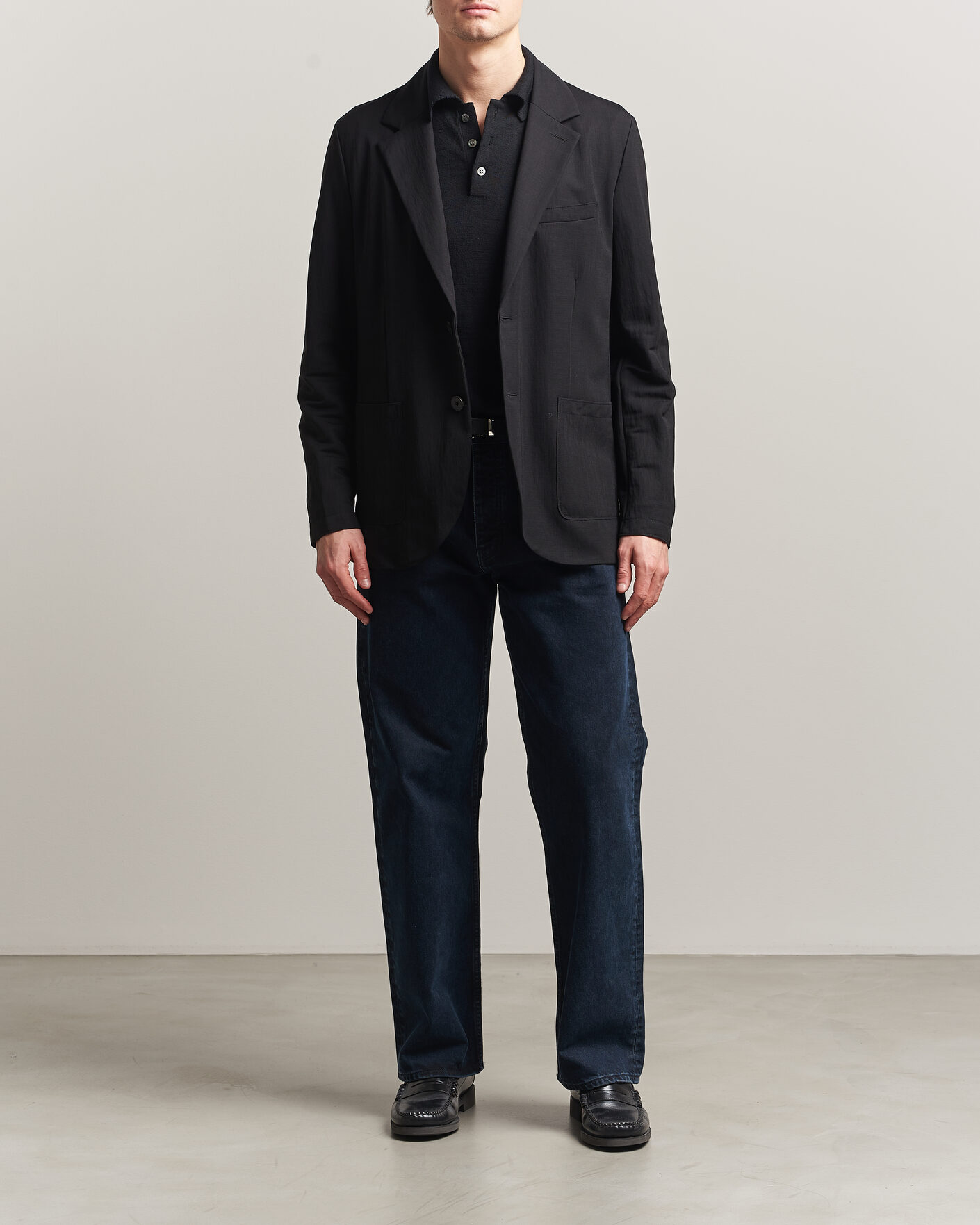 Herr | Kavajer | Harris Wharf London | Rayon Travel Blazer Black