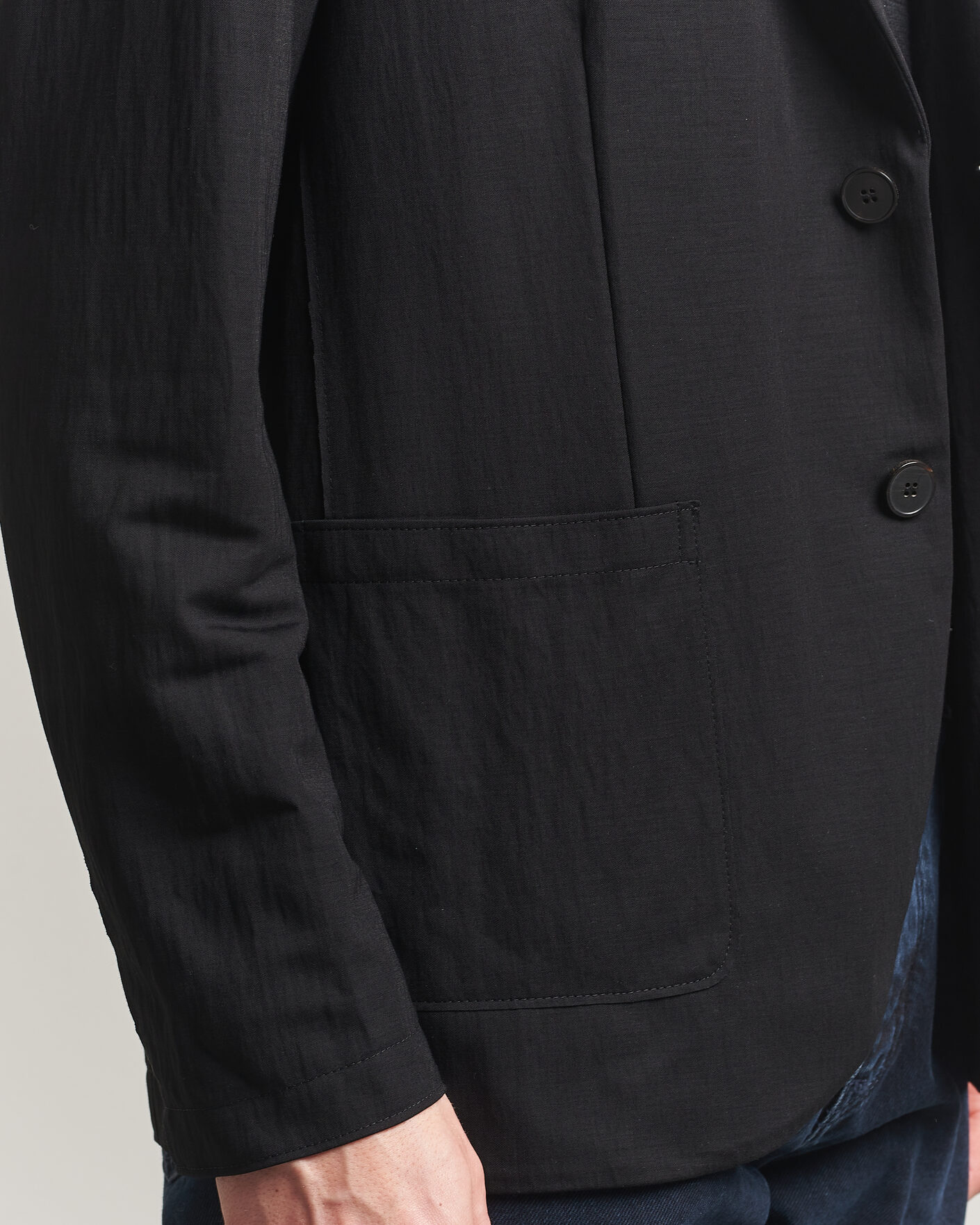 Herr | Kavajer | Harris Wharf London | Rayon Travel Blazer Black