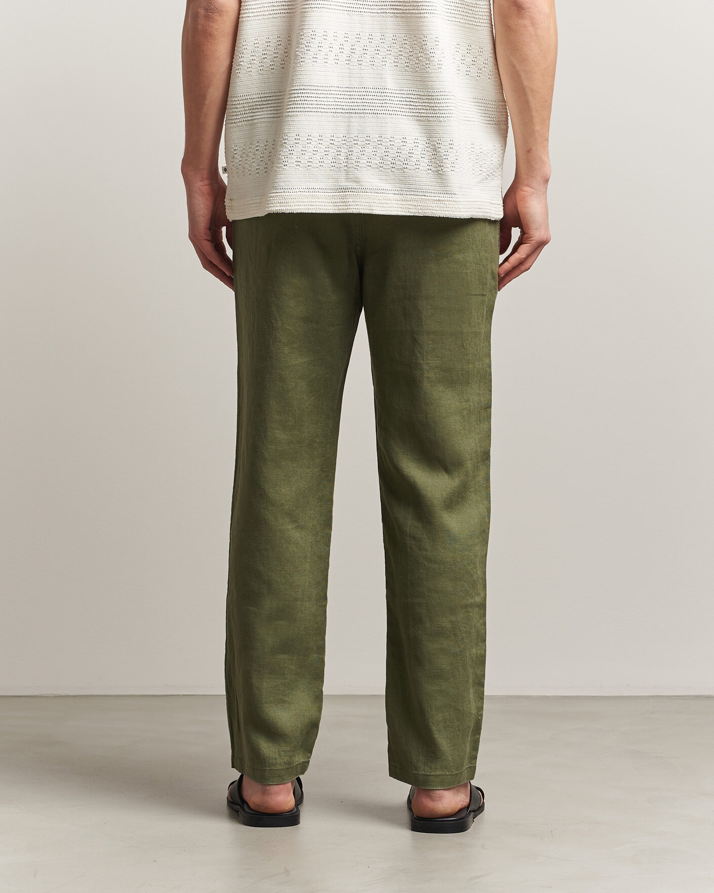 Herr | Byxor | Samsøe Samsøe | Jabari Linen Drawstring Trousers Burnt Olive