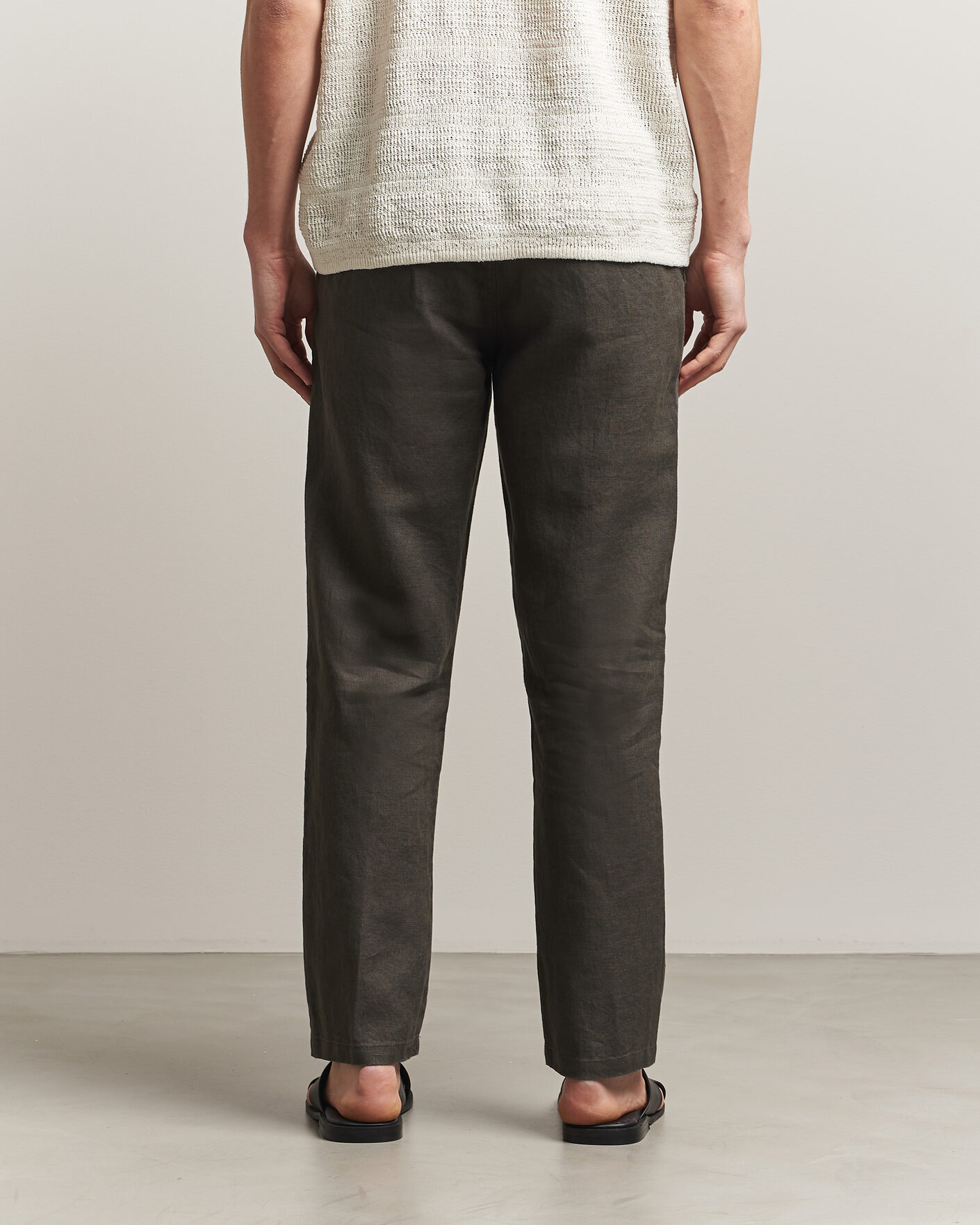 Herr | Byxor | Samsøe Samsøe | Jabari Linen Drawstring Trousers Black Olive
