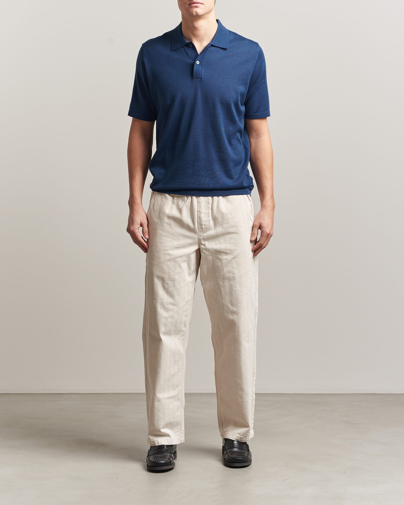 Herr | Pikéer | Samsøe Samsøe | Rowan Knitted Polo Insignia Blue