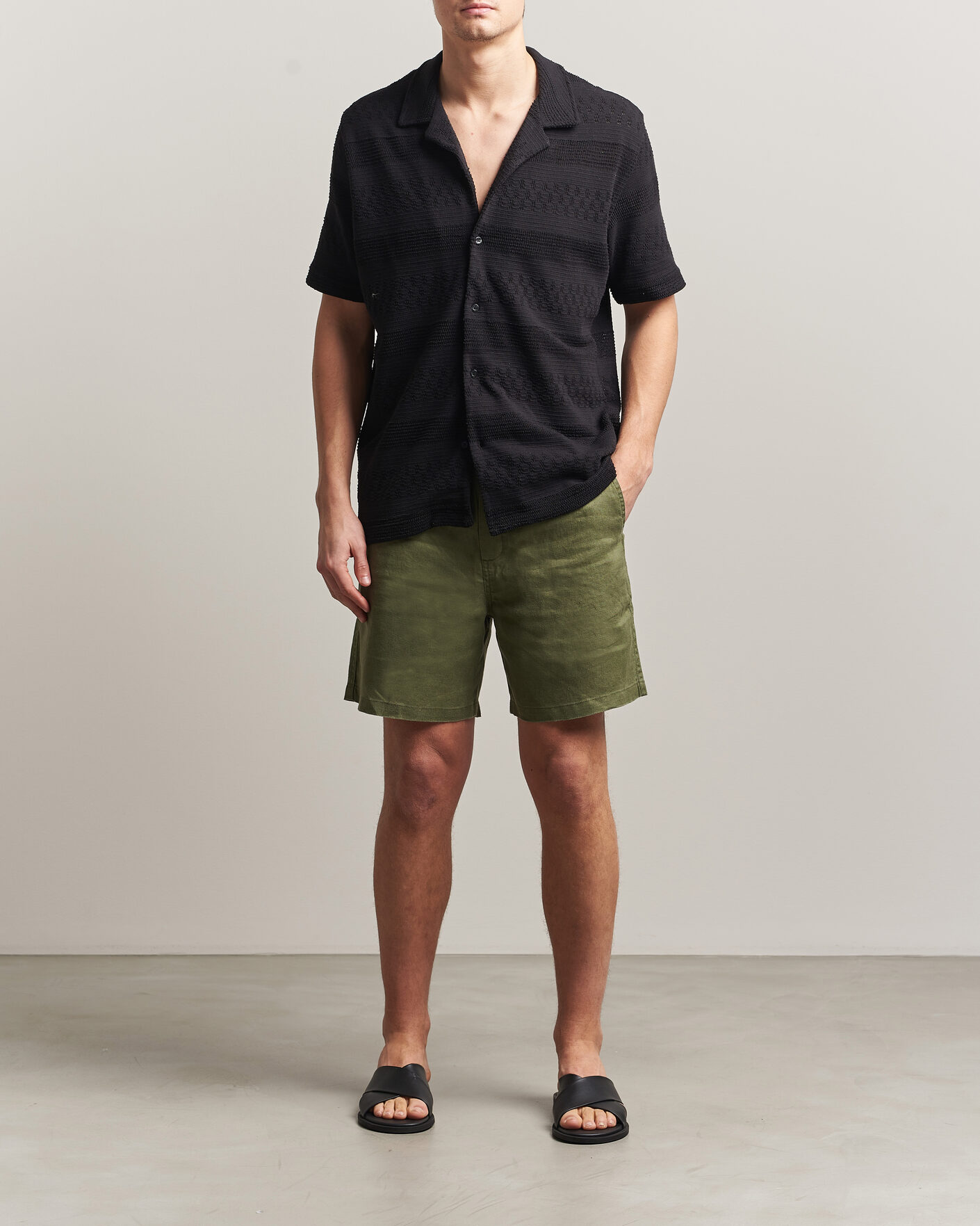 Herr | Shorts | Samsøe Samsøe | Jabari Linen Drawstring Shorts Burnt Olive