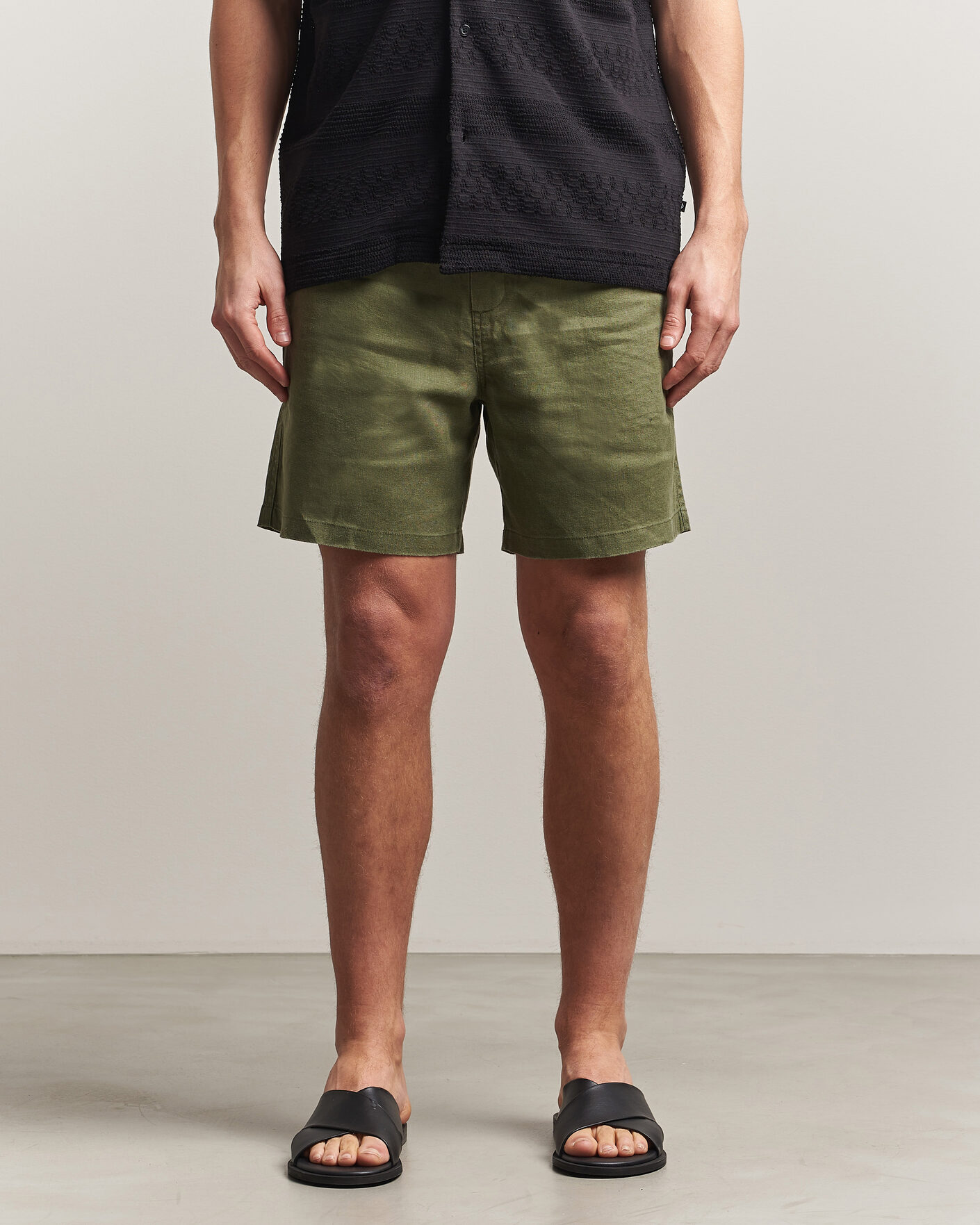 Herr | Shorts | Samsøe Samsøe | Jabari Linen Drawstring Shorts Burnt Olive