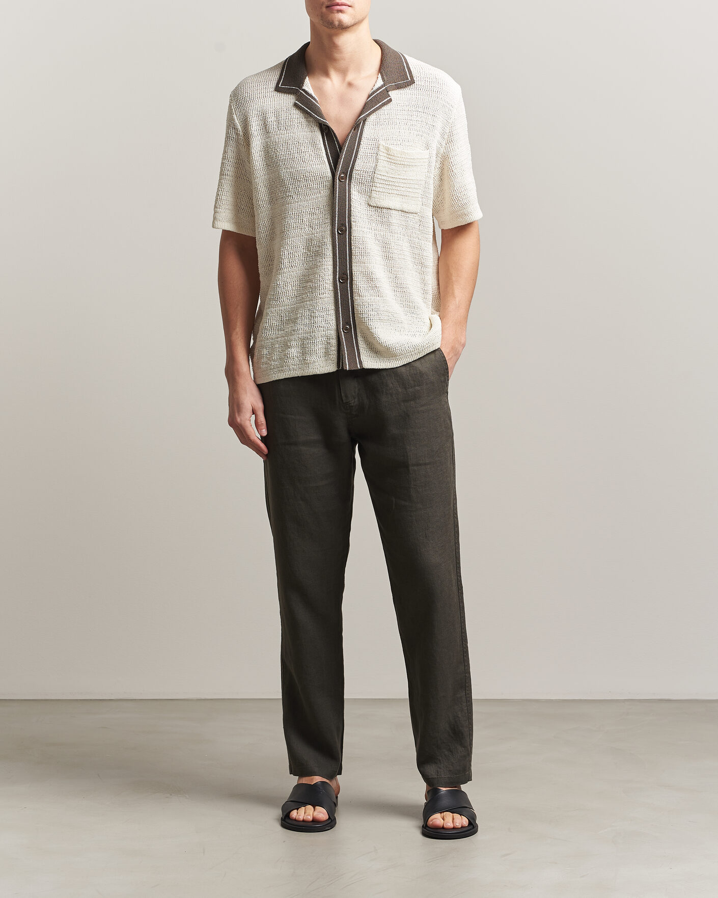 Herr | Skjortor | Samsøe Samsøe | Percy Knitted Short Sleeve Shirt Clear Cream