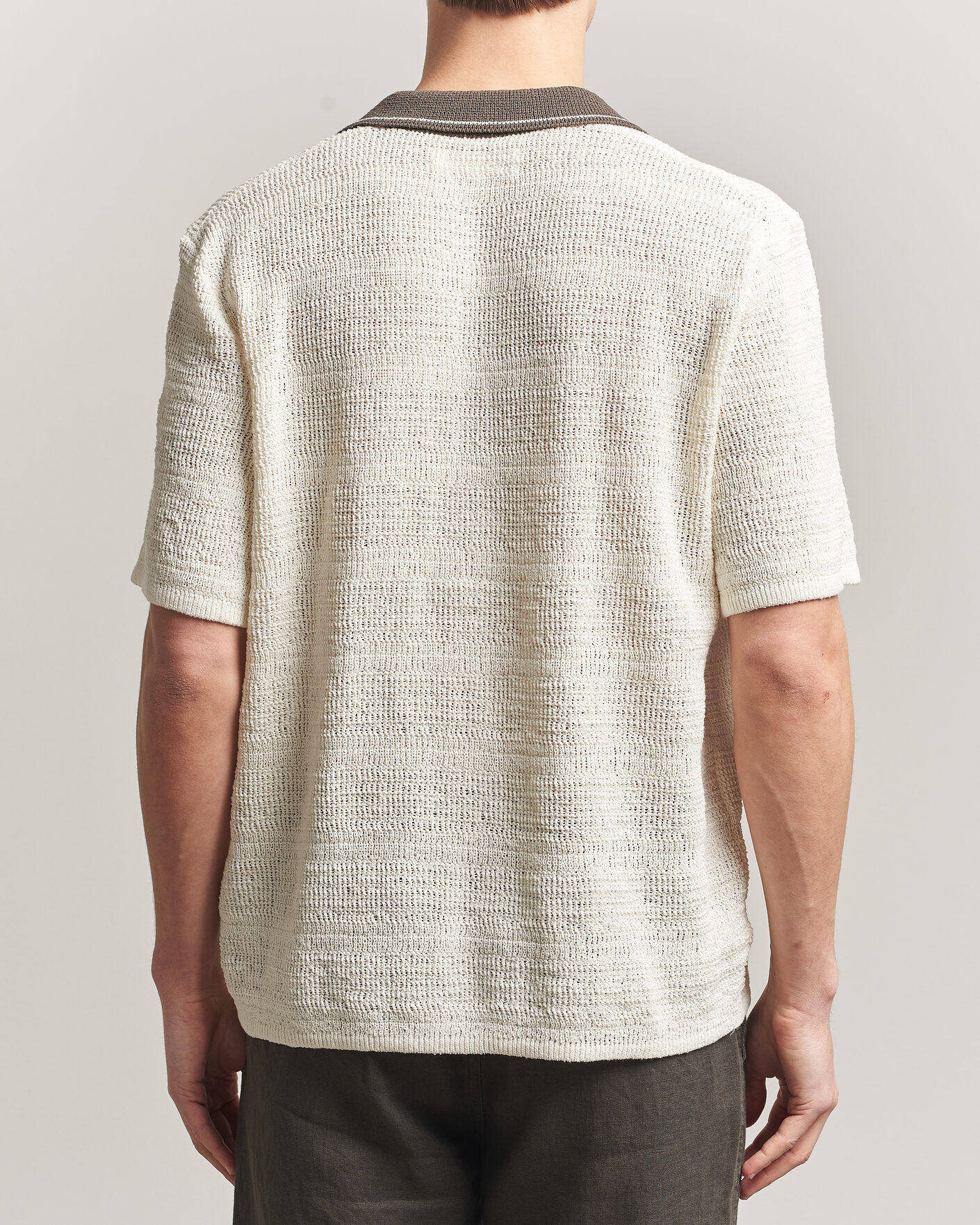 Herr | Skjortor | Samsøe Samsøe | Percy Knitted Short Sleeve Shirt Clear Cream