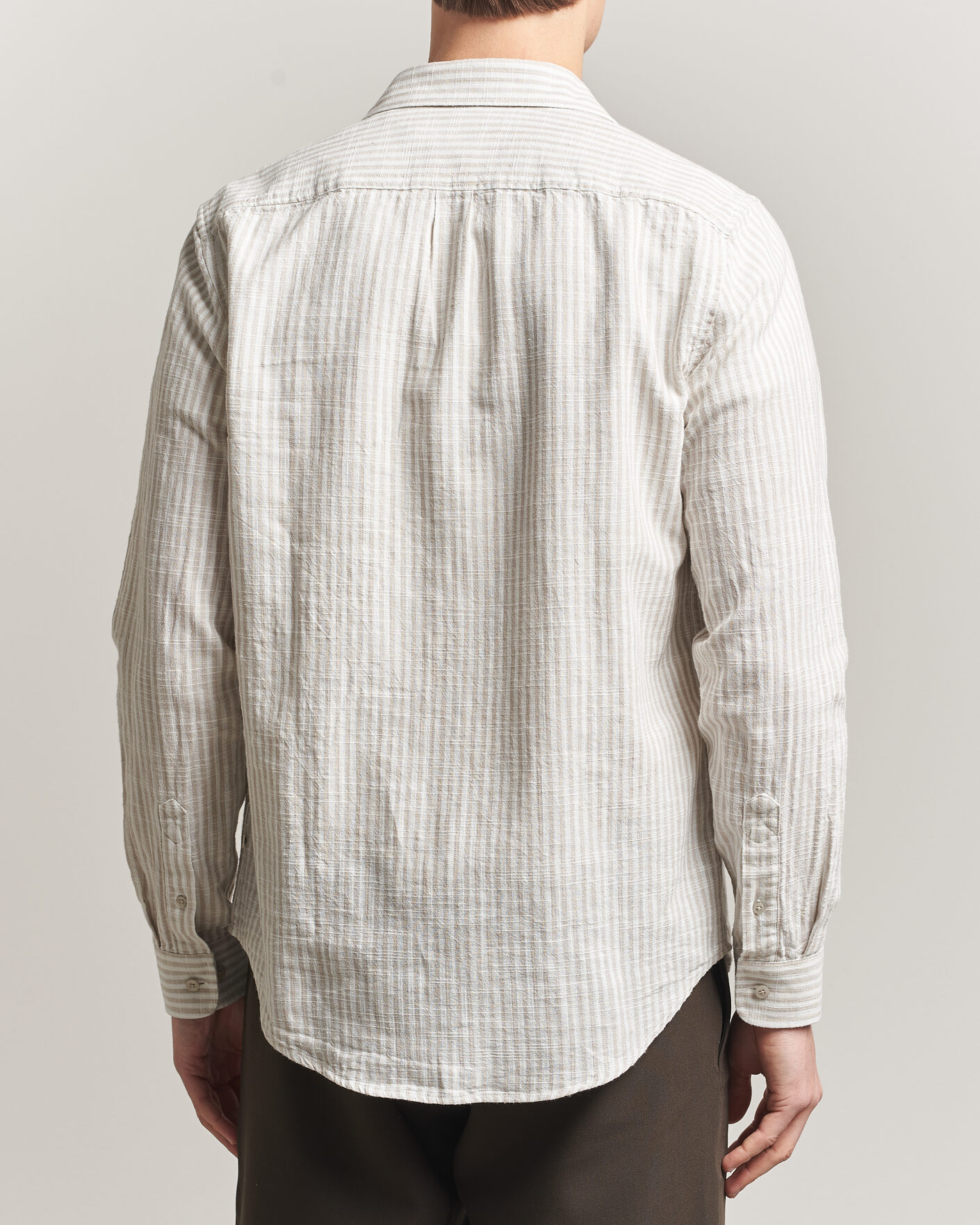 Herr | Skjortor | Samsøe Samsøe | Liam Cotton/Linen Striped Shirt Moonstruck