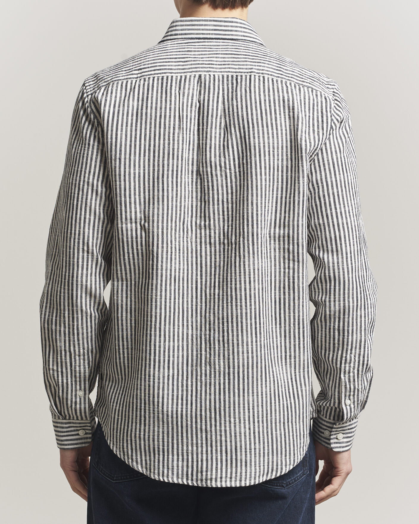 Herr | Skjortor | Samsøe Samsøe | Liam Cotton/Linen Striped Shirt Salute Navy