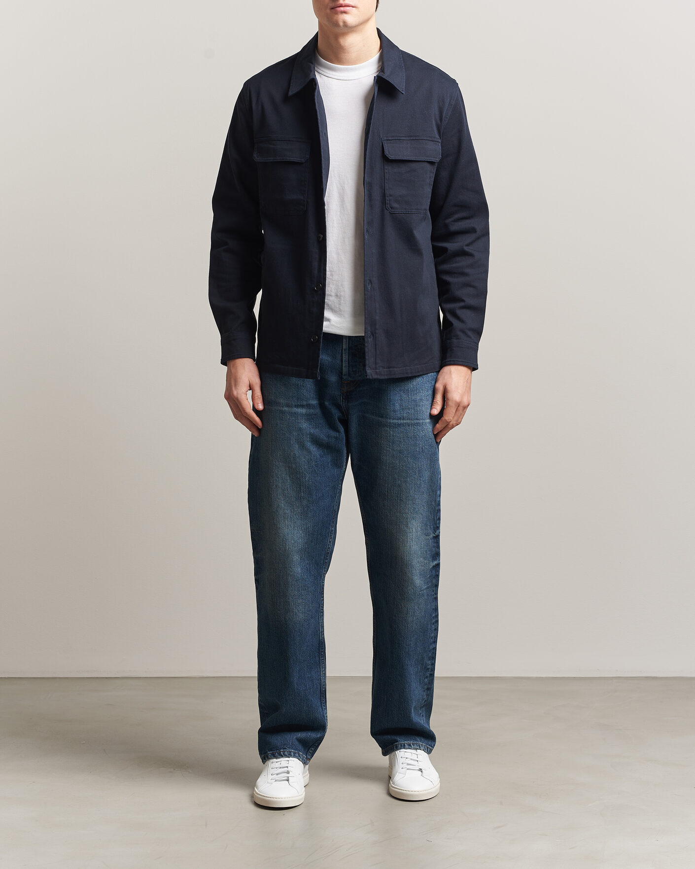 Herr | Skjortor | Samsøe Samsøe | Taka Cotton Overshirt Salute Navy