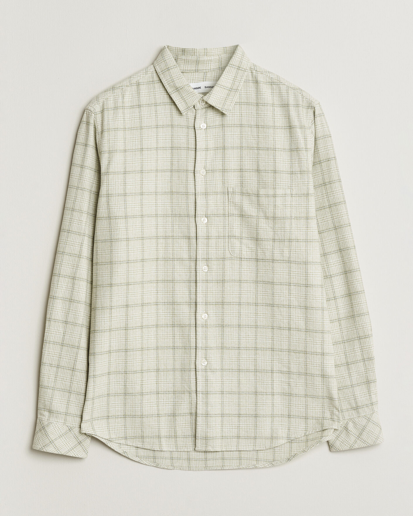 Herr | Skjortor | Samsøe Samsøe | Liam Checked Cotton Shirt Off White