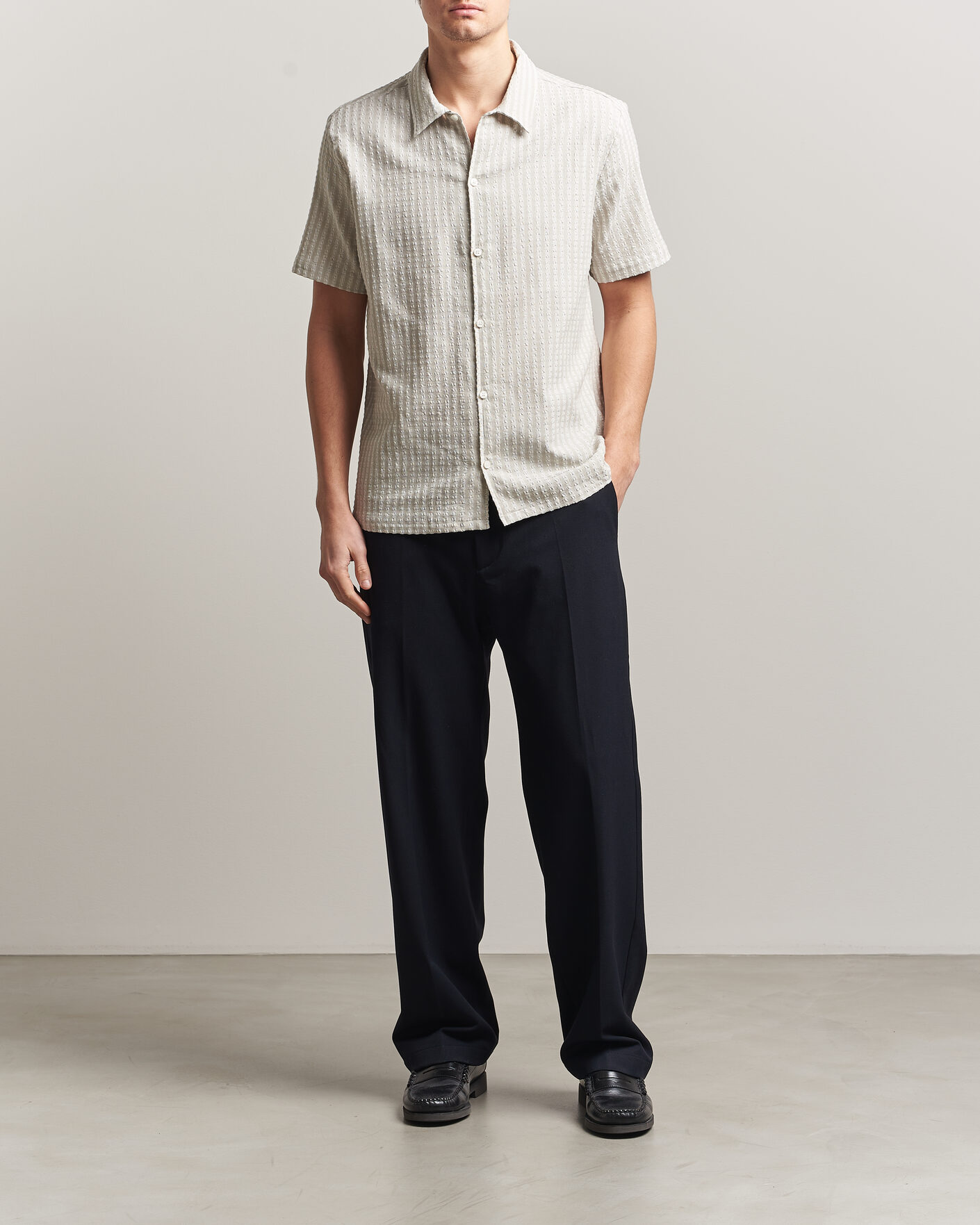 Herr | Skjortor | Samsøe Samsøe | Avan Structured Short Sleeve Shirt Moonstruck