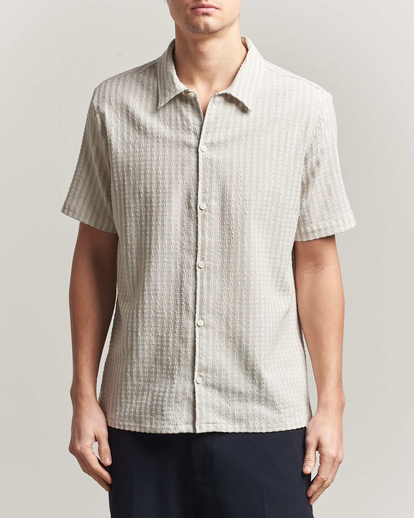 Herr | Skjortor | Samsøe Samsøe | Avan Structured Short Sleeve Shirt Moonstruck