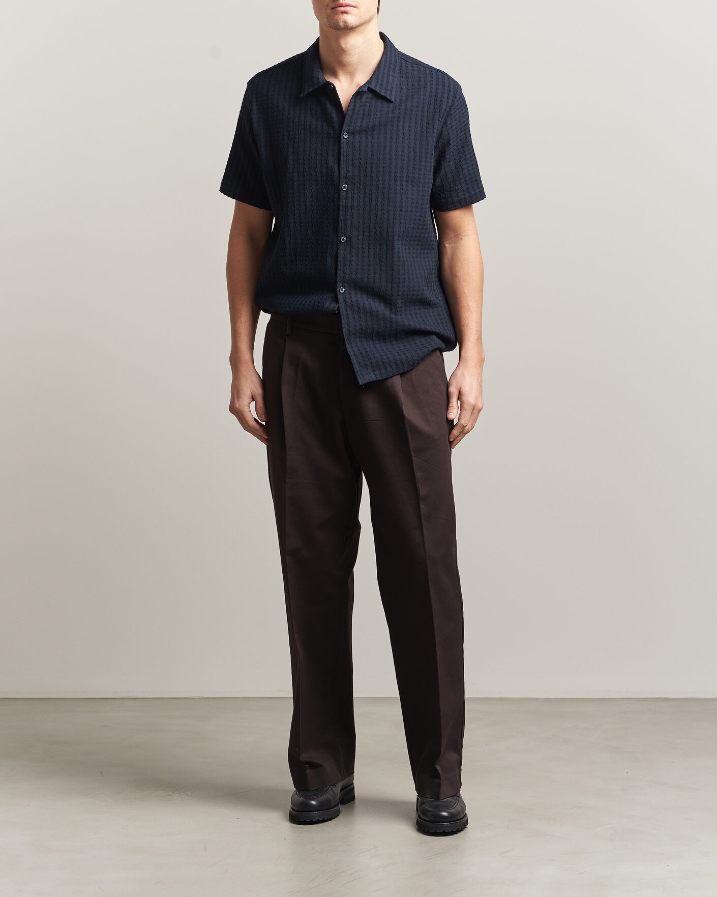 Herr | Skjortor | Samsøe Samsøe | Avan Structured Short Sleeve Shirt Salute Navy
