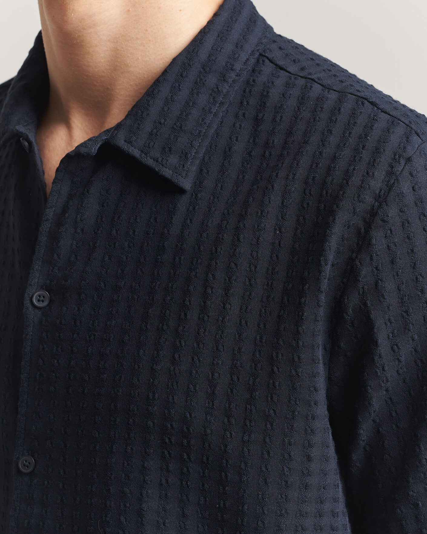 Herr | Skjortor | Samsøe Samsøe | Avan Structured Short Sleeve Shirt Salute Navy