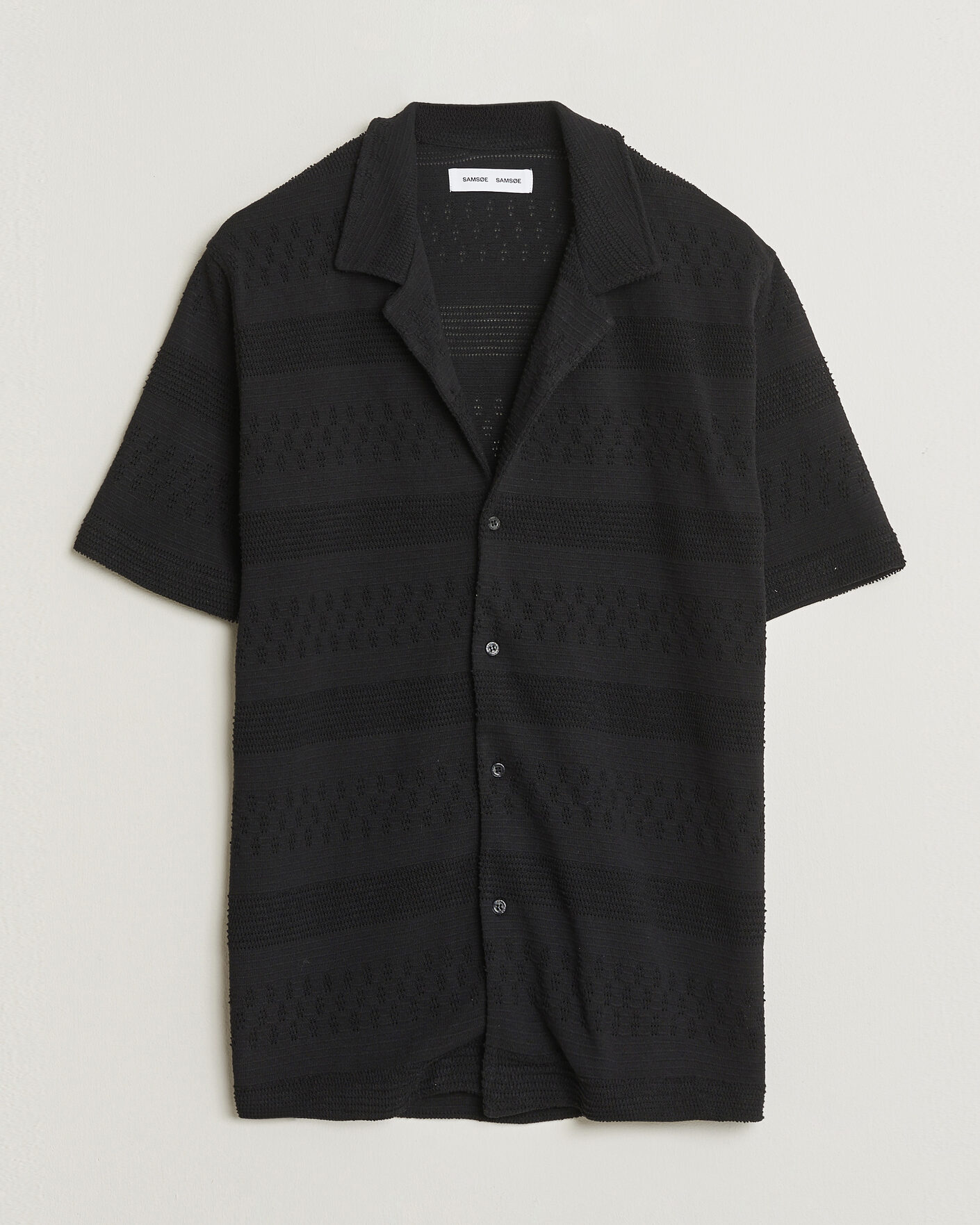 Herr | Skjortor | Samsøe Samsøe | Martin Knitted Short Sleeve Shirt Black