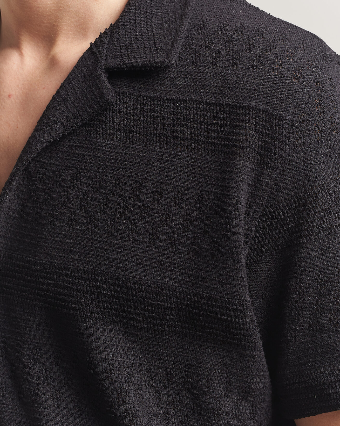 Herr | Skjortor | Samsøe Samsøe | Martin Knitted Short Sleeve Shirt Black