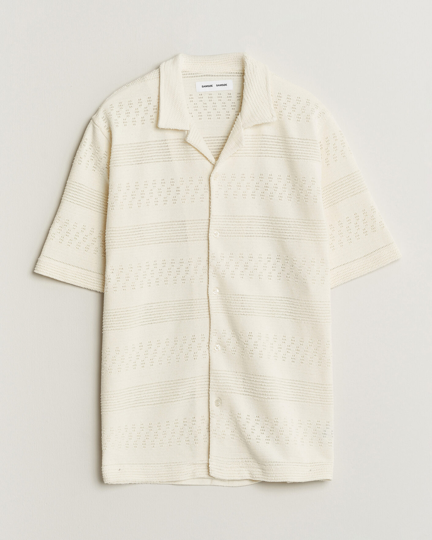 Herr | Skjortor | Samsøe Samsøe | Martin Knitted Short Sleeve Shirt Clear Cream