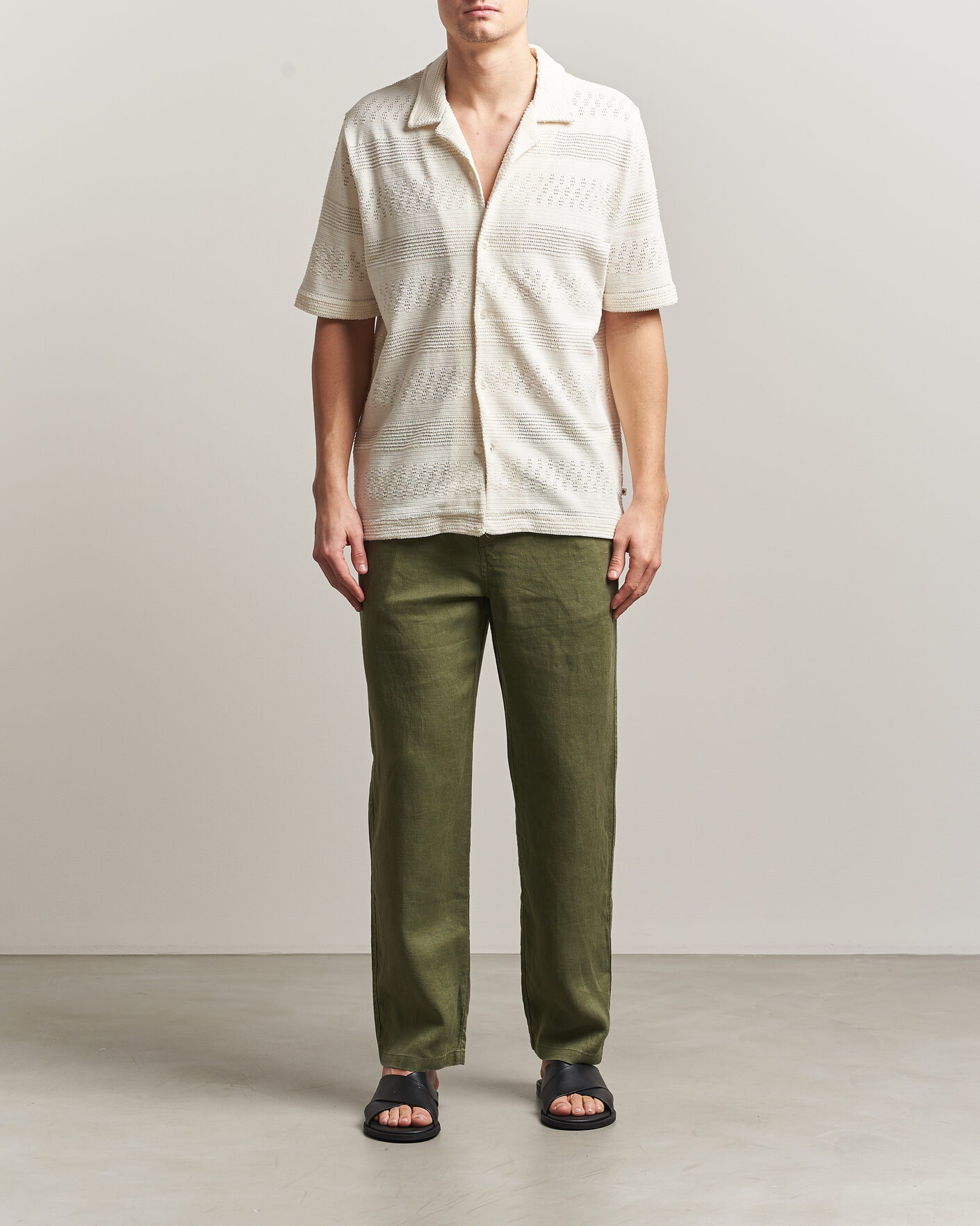 Herr | Skjortor | Samsøe Samsøe | Martin Knitted Short Sleeve Shirt Clear Cream