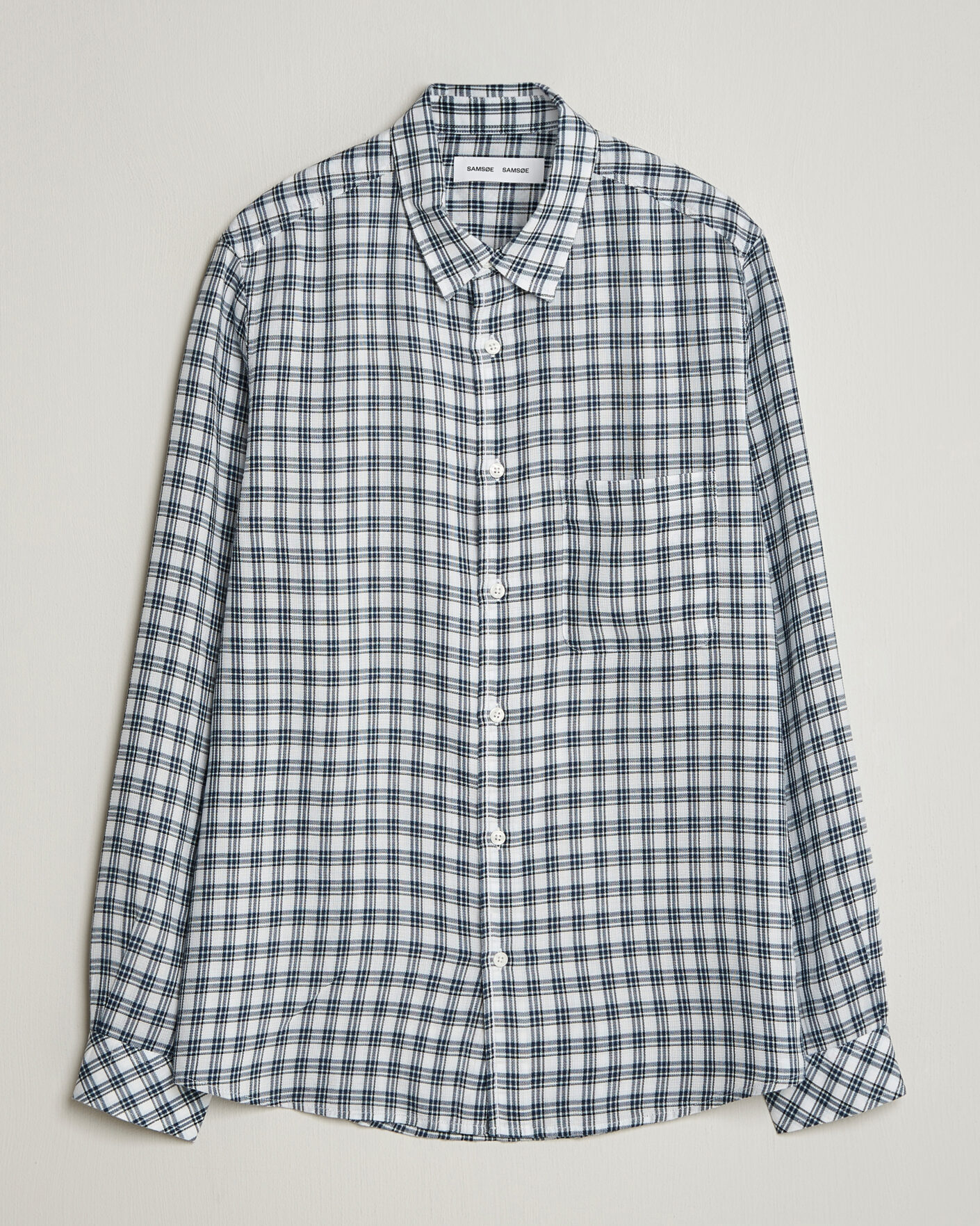 Herr | Skjortor | Samsøe Samsøe | Ryan Tencel Checked Shirt Blue