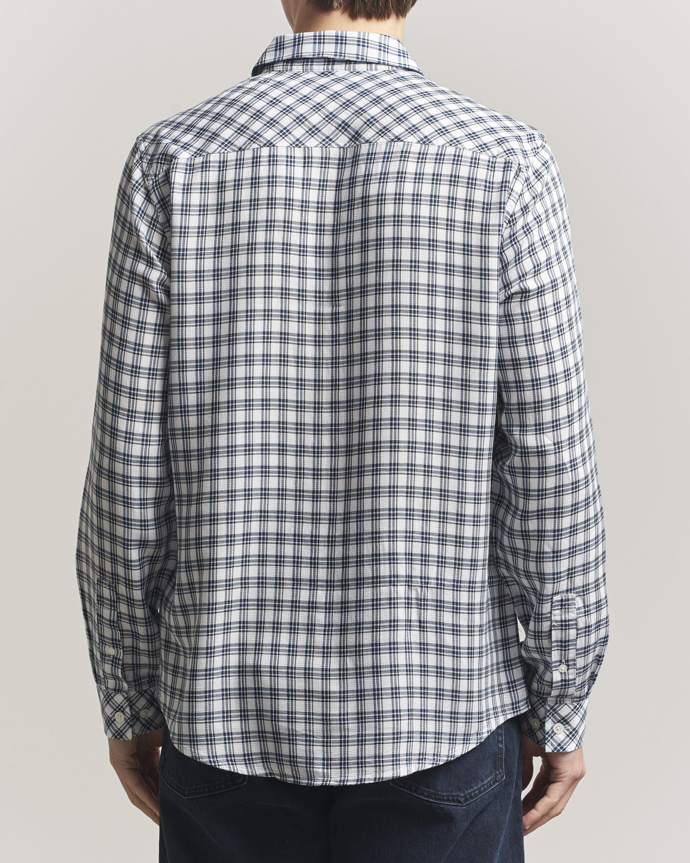 Herr | Skjortor | Samsøe Samsøe | Ryan Tencel Checked Shirt Blue