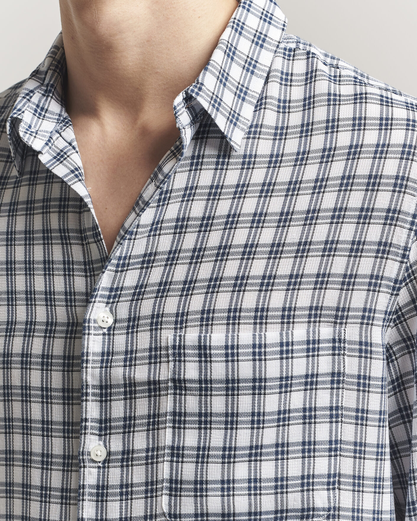 Herr | Skjortor | Samsøe Samsøe | Ryan Tencel Checked Shirt Blue