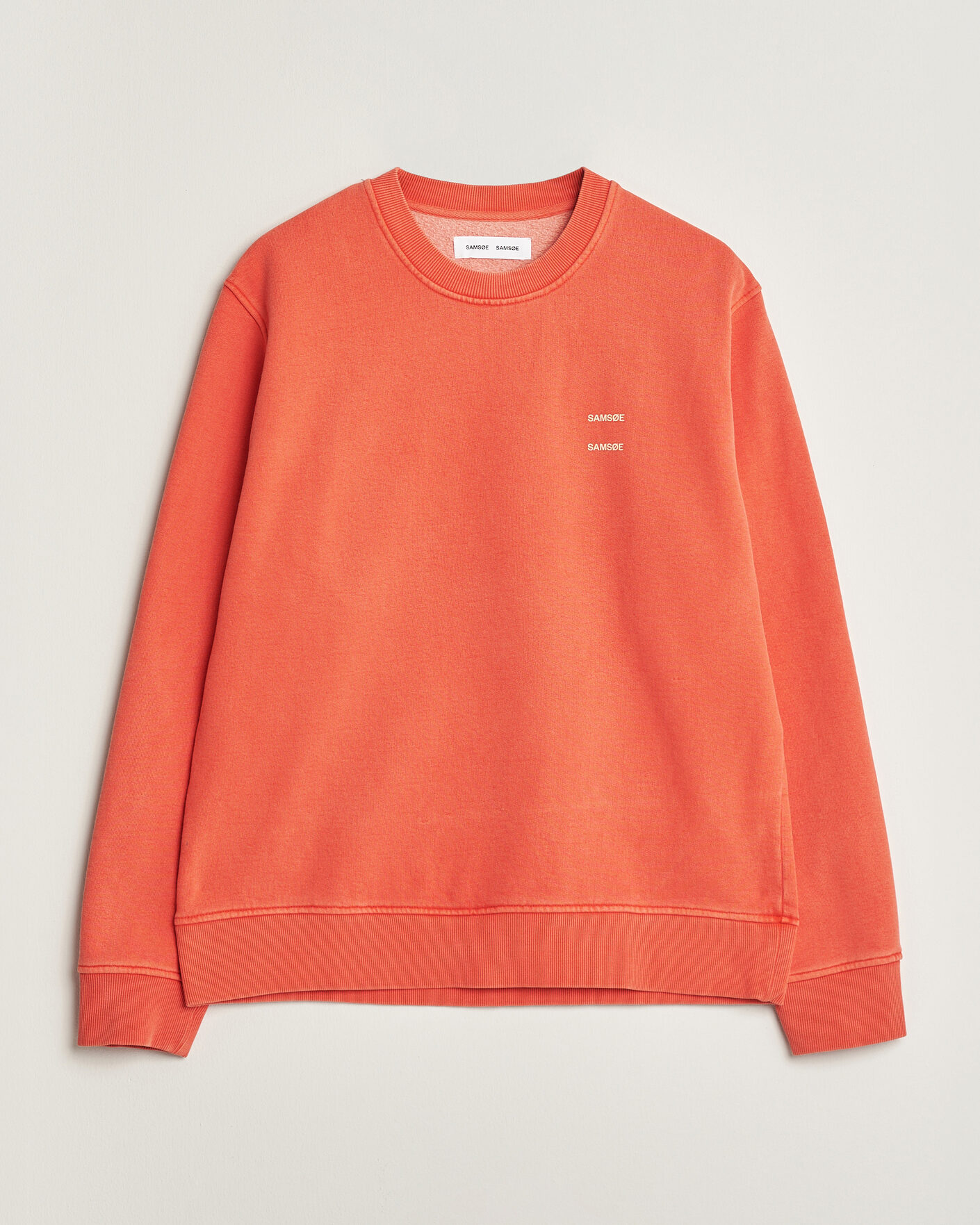 Herr | Tröjor | Samsøe Samsøe | Joel Washed Organic Cotton Sweatshirt Aurora Red