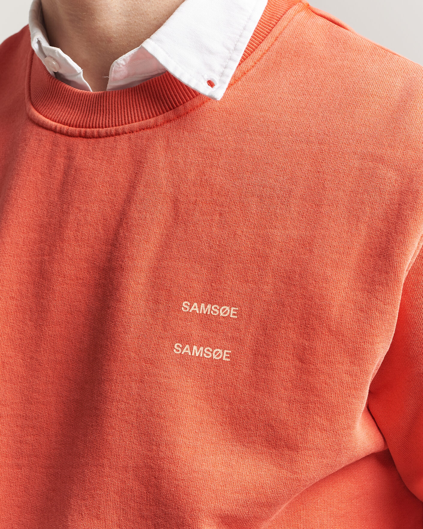 Herr | Tröjor | Samsøe Samsøe | Joel Washed Organic Cotton Sweatshirt Aurora Red