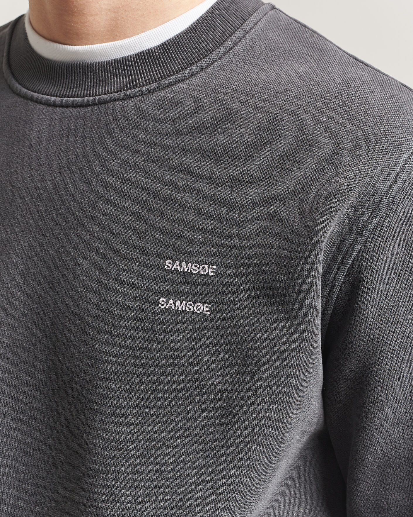 Herr | Tröjor | Samsøe Samsøe | Joel Washed Organic Cotton Sweatshirt Black