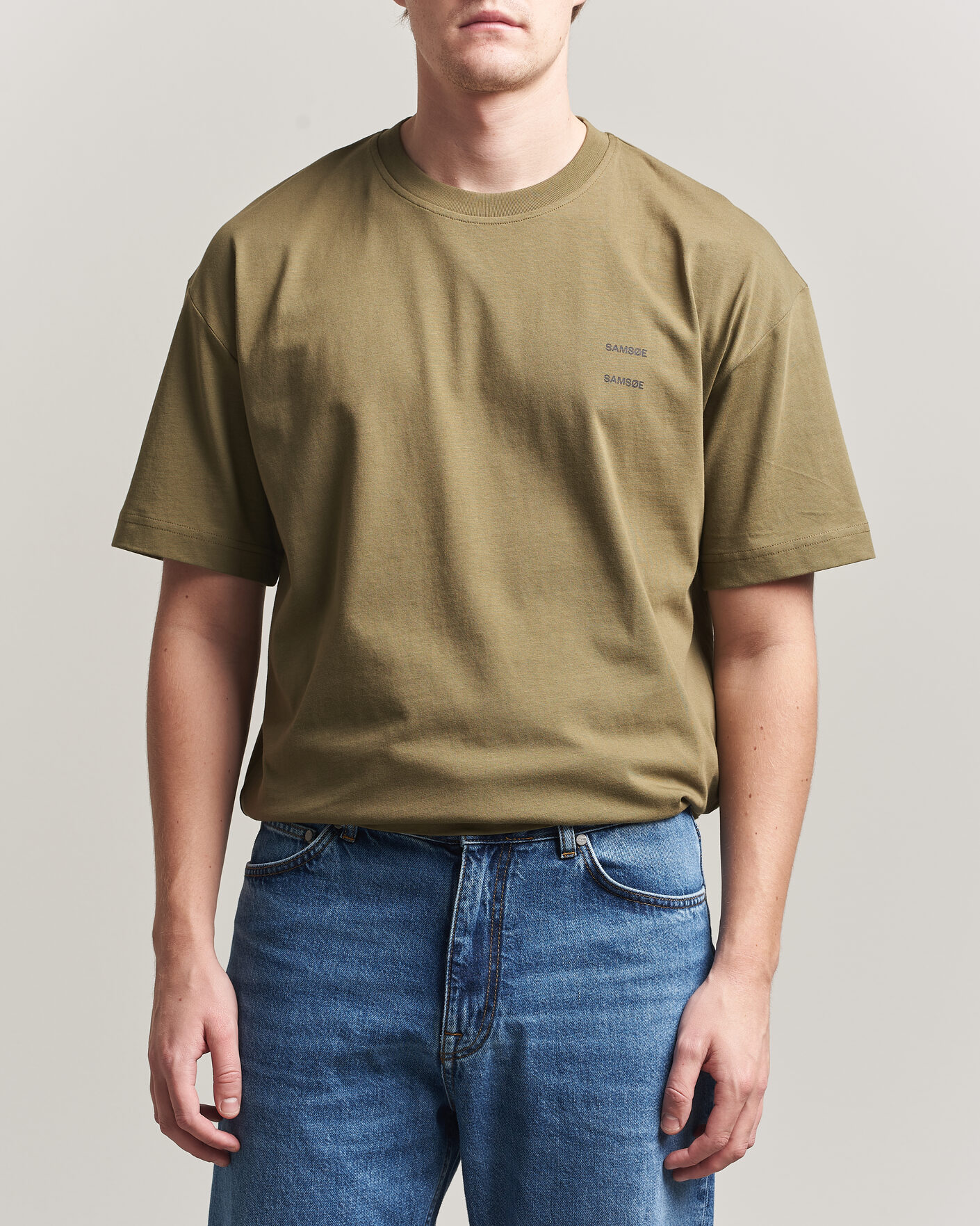 Herr | T-Shirts | Samsøe Samsøe | Joel Organic Cotton T-Shirt Burnt Olive