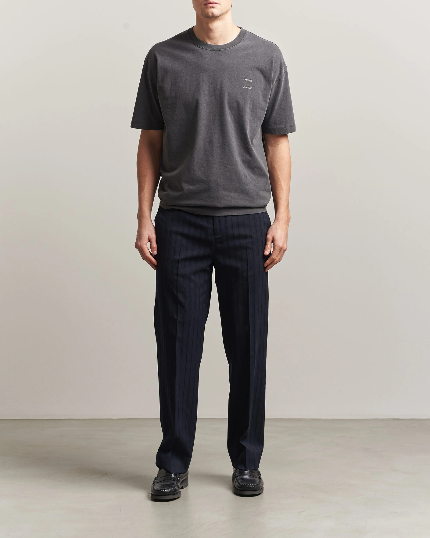 Herr | T-Shirts | Samsøe Samsøe | Joel Washed Organic Cotton T-Shirt Black