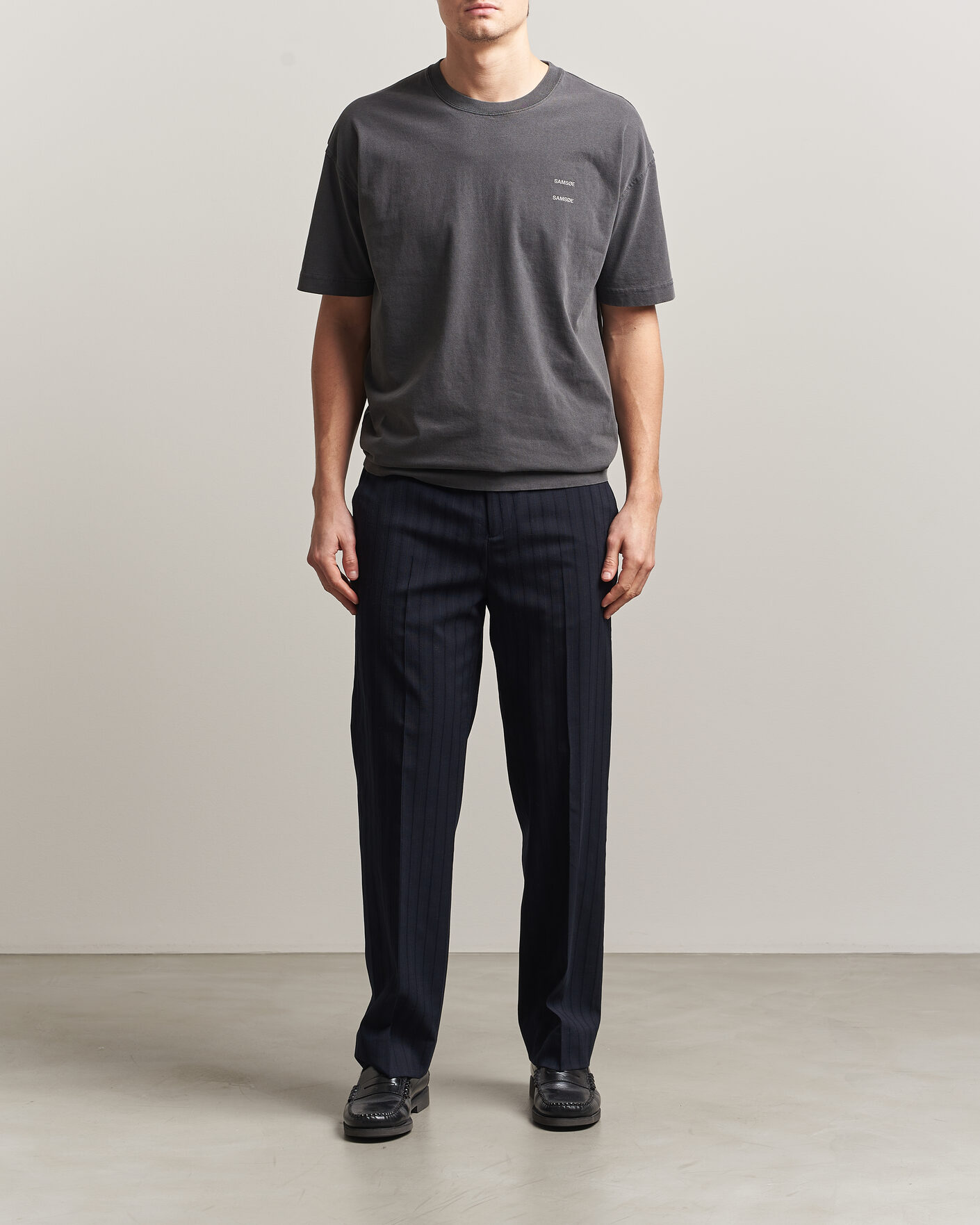 Herr | T-Shirts | Samsøe Samsøe | Joel Washed Organic Cotton T-Shirt Black