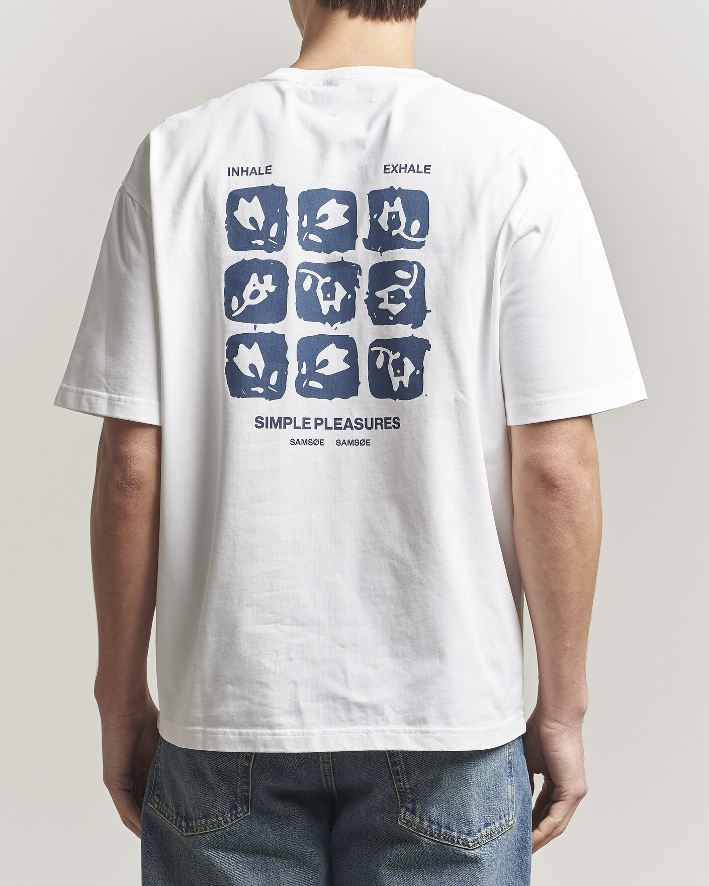 Herr | T-Shirts | Samsøe Samsøe | Cohen Printed Crew Neck T-Shirt White