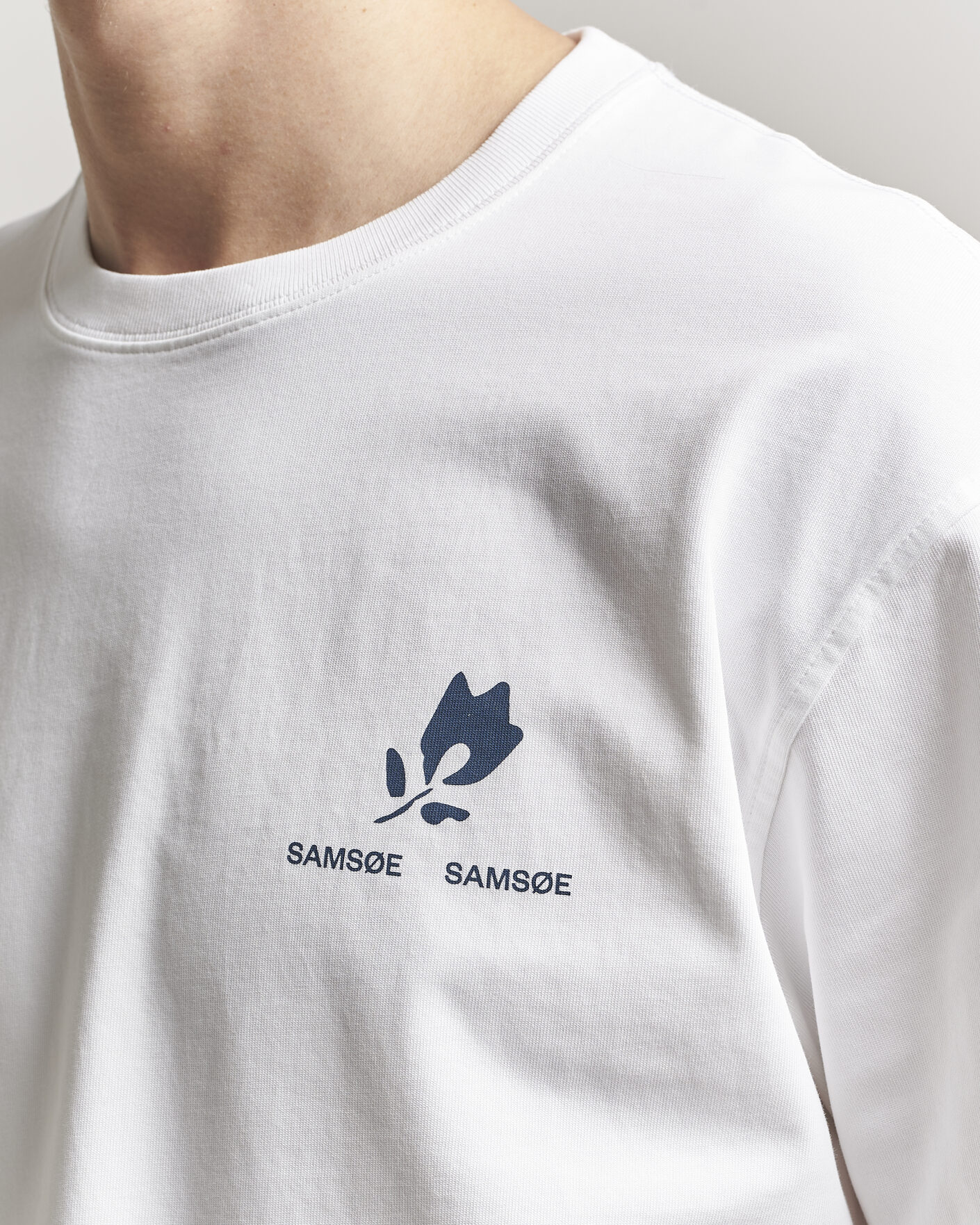 Herr | T-Shirts | Samsøe Samsøe | Cohen Printed Crew Neck T-Shirt White