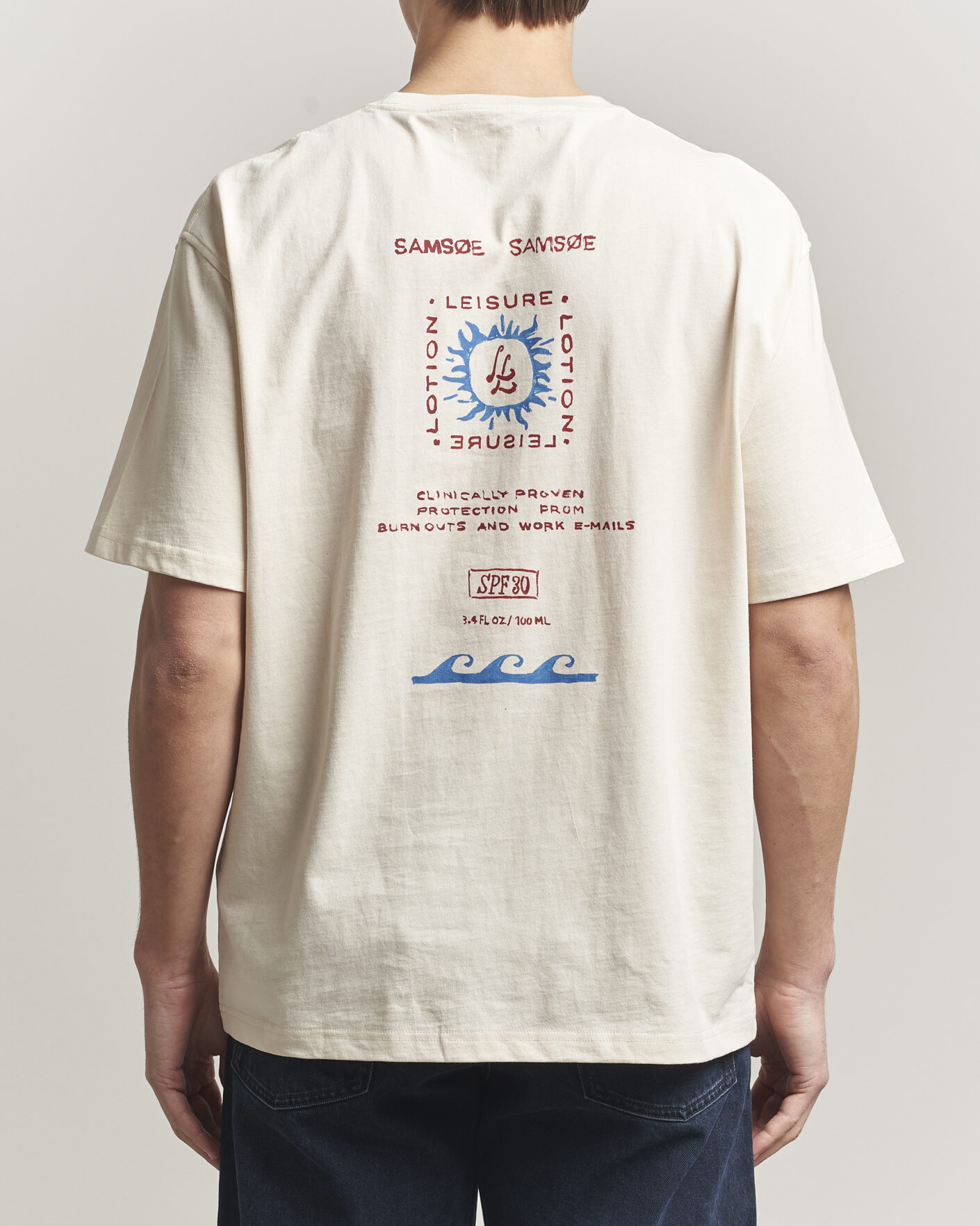 Herr | T-Shirts | Samsøe Samsøe | Gergei Printed Crew Neck T-Shirt Neutral