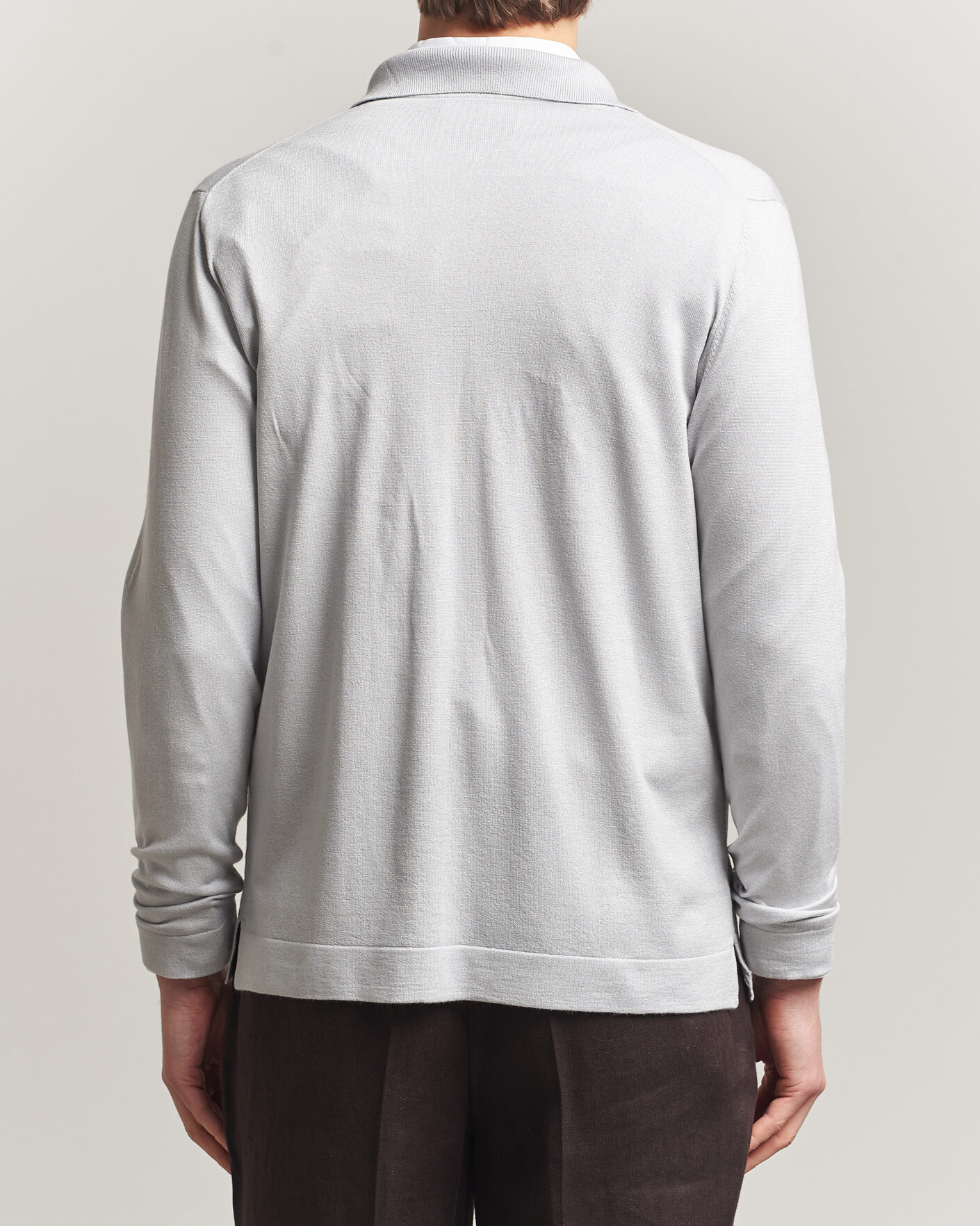 Herr | Tröjor | Stenströms | Silk/Cashmere Cardigan Light Grey