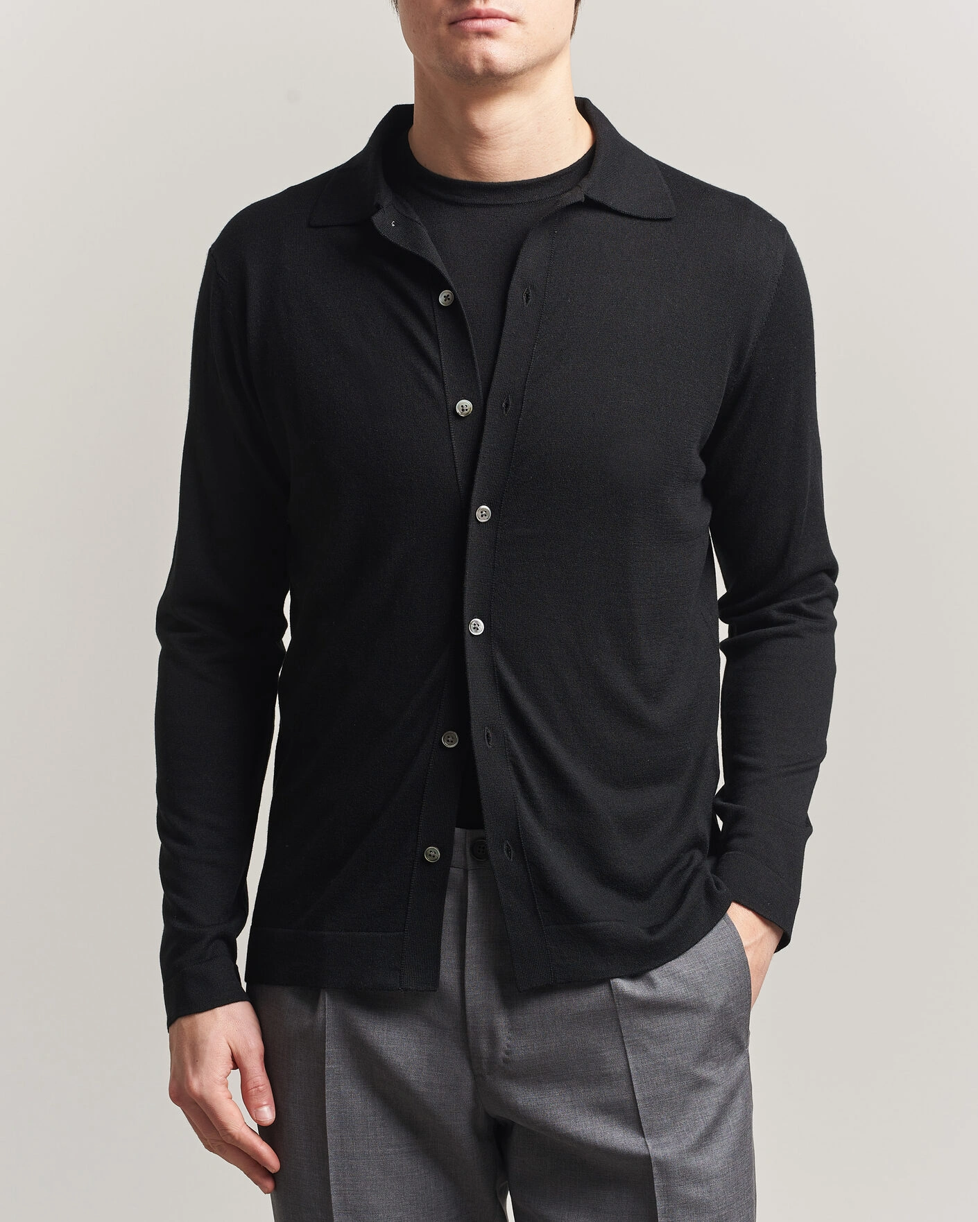 Herr | Tröjor | Stenströms | Silk/Cashmere Cardigan Black