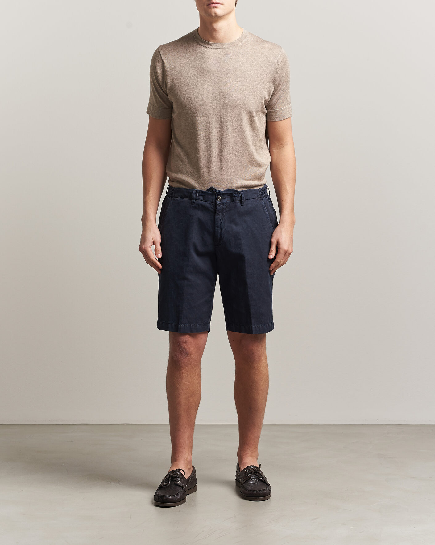 Herr | T-Shirts | Stenströms | Silk/Cashmere T-Shirt Taupe