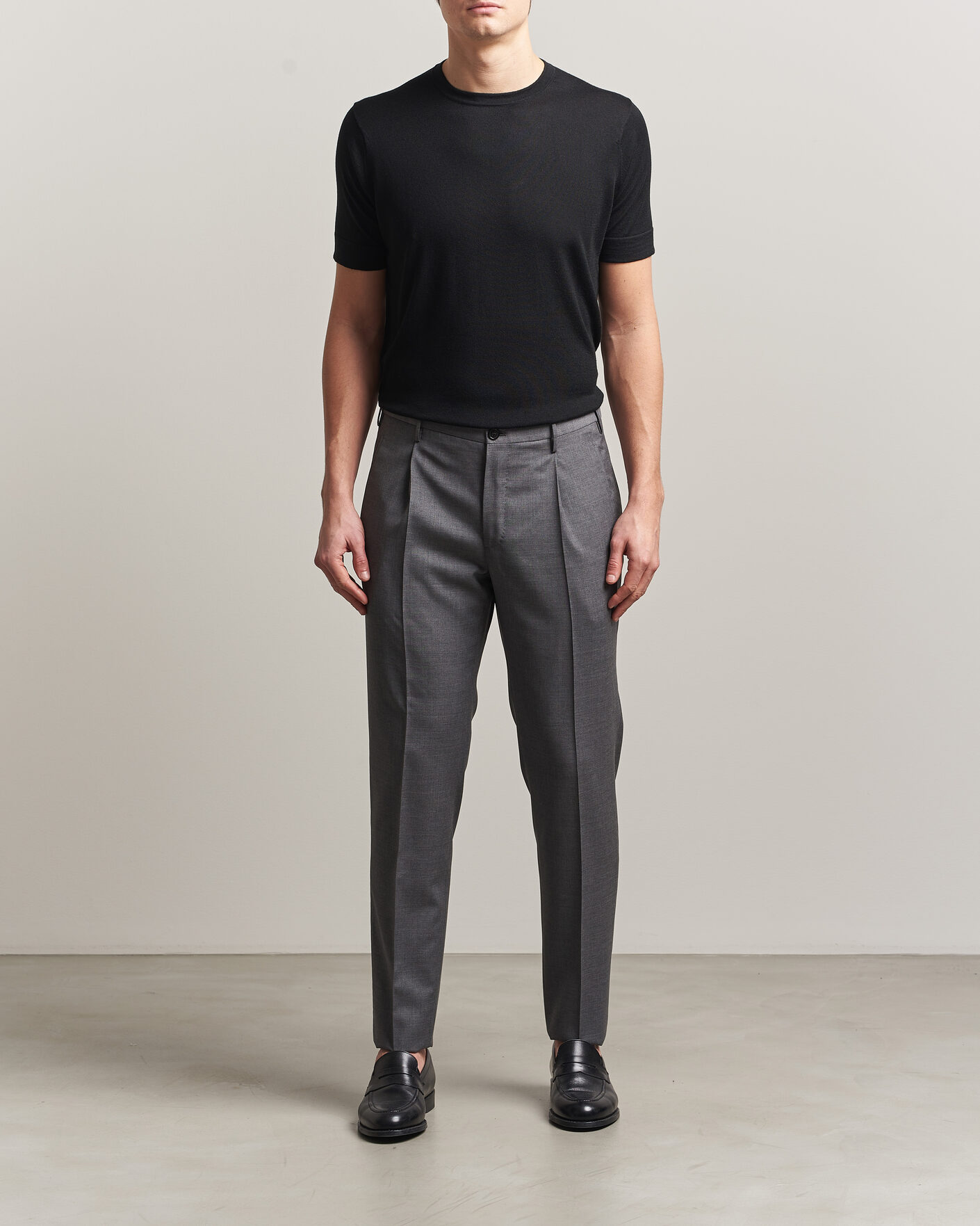Herr | T-Shirts | Stenströms | Silk/Cashmere T-Shirt Black