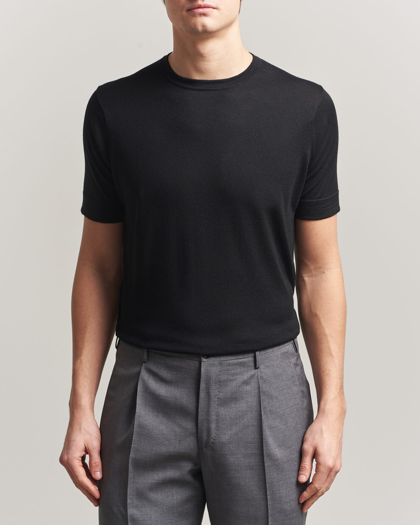 Herr | T-Shirts | Stenströms | Silk/Cashmere T-Shirt Black