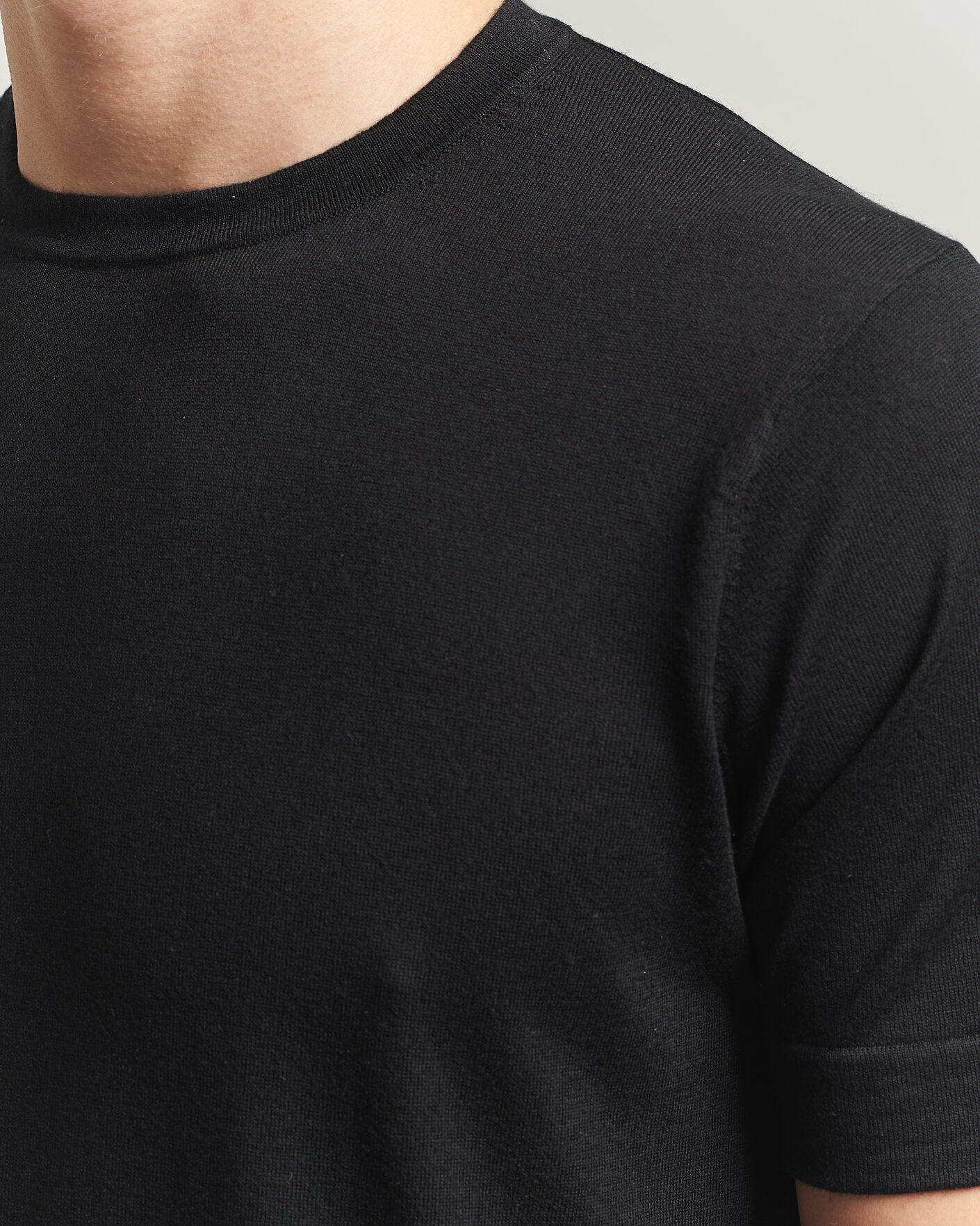 Herr | T-Shirts | Stenströms | Silk/Cashmere T-Shirt Black