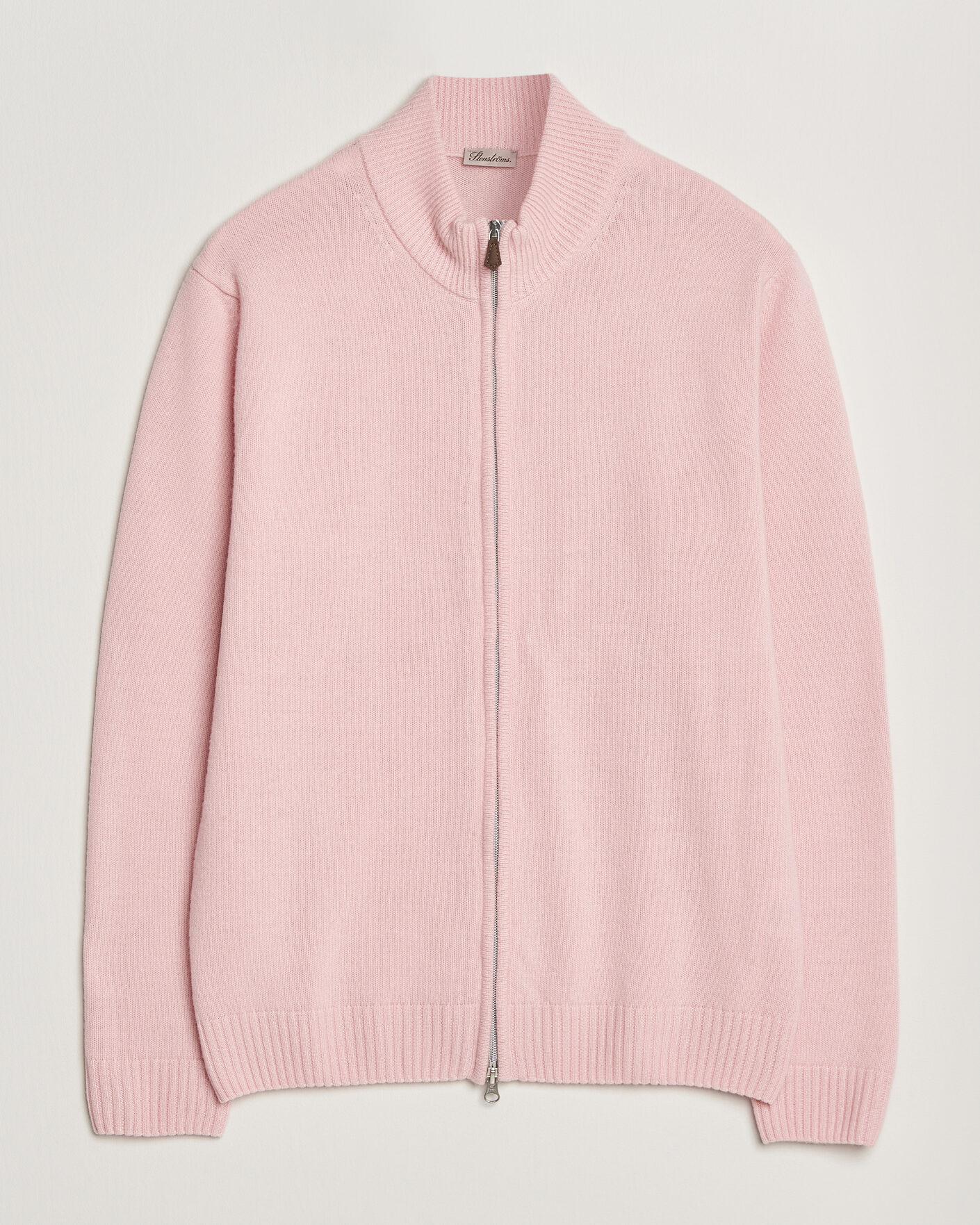 Herr | Tröjor | Stenströms | Brushed Merino Full Zip Pink