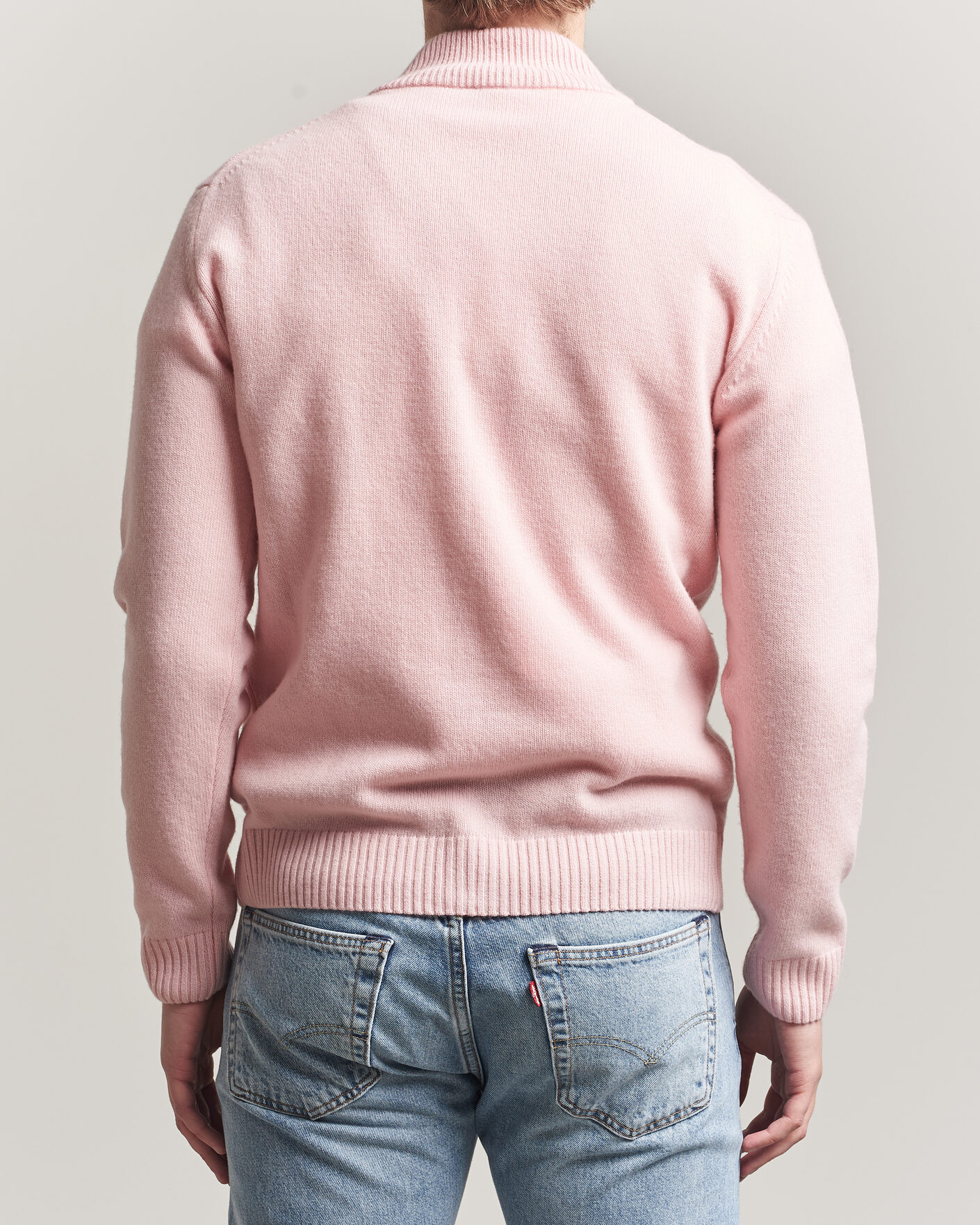 Herr | Tröjor | Stenströms | Brushed Merino Full Zip Pink