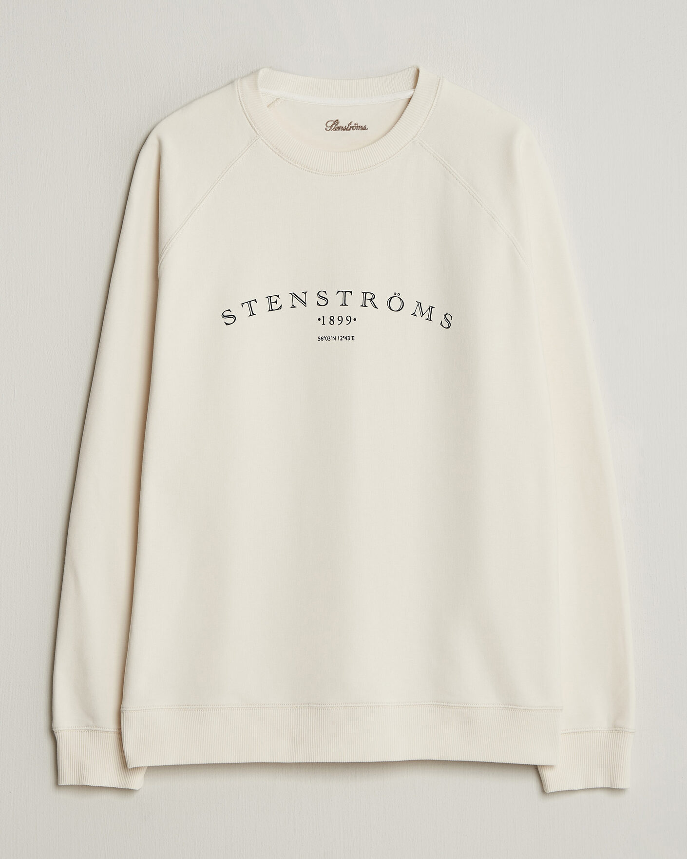 Herr | Tröjor | Stenströms | Raglan Crew Logo Sweater White