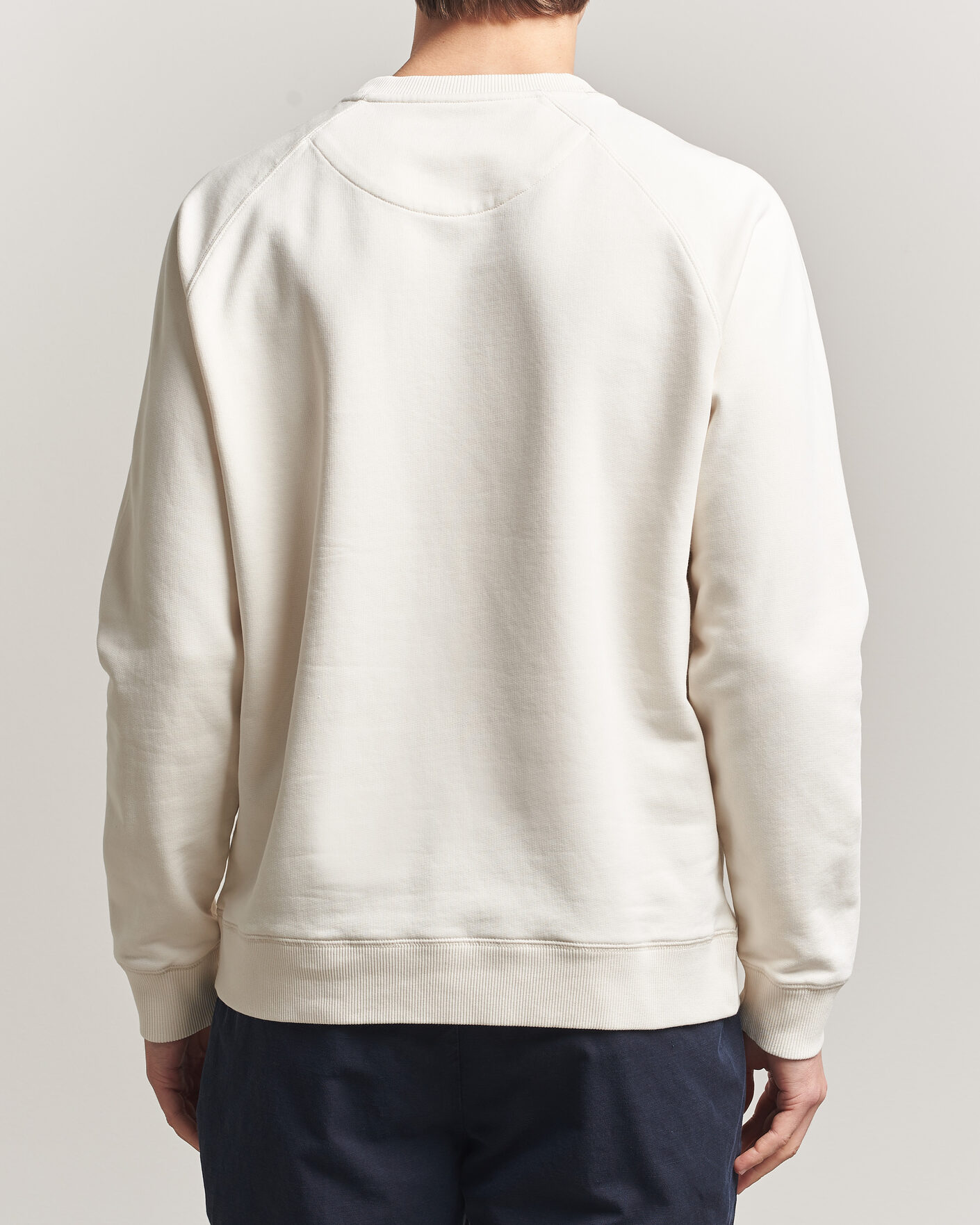 Herr | Tröjor | Stenströms | Raglan Crew Logo Sweater White