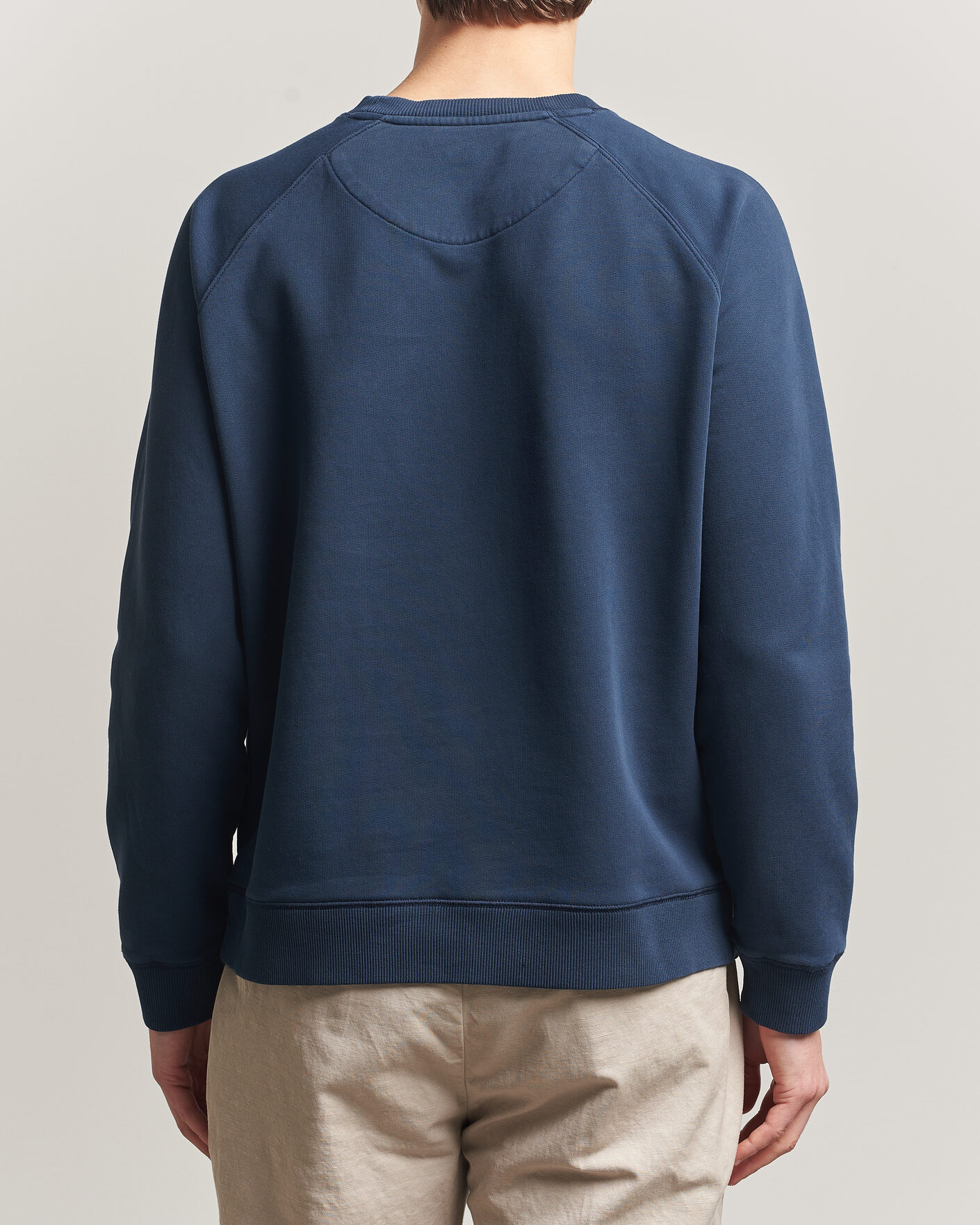 Herr | Tröjor | Stenströms | Raglan Crew Logo Sweater Navy